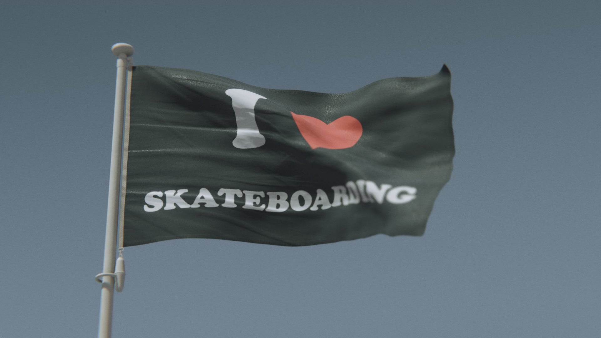 Load video: I Love Skateboarding Flag