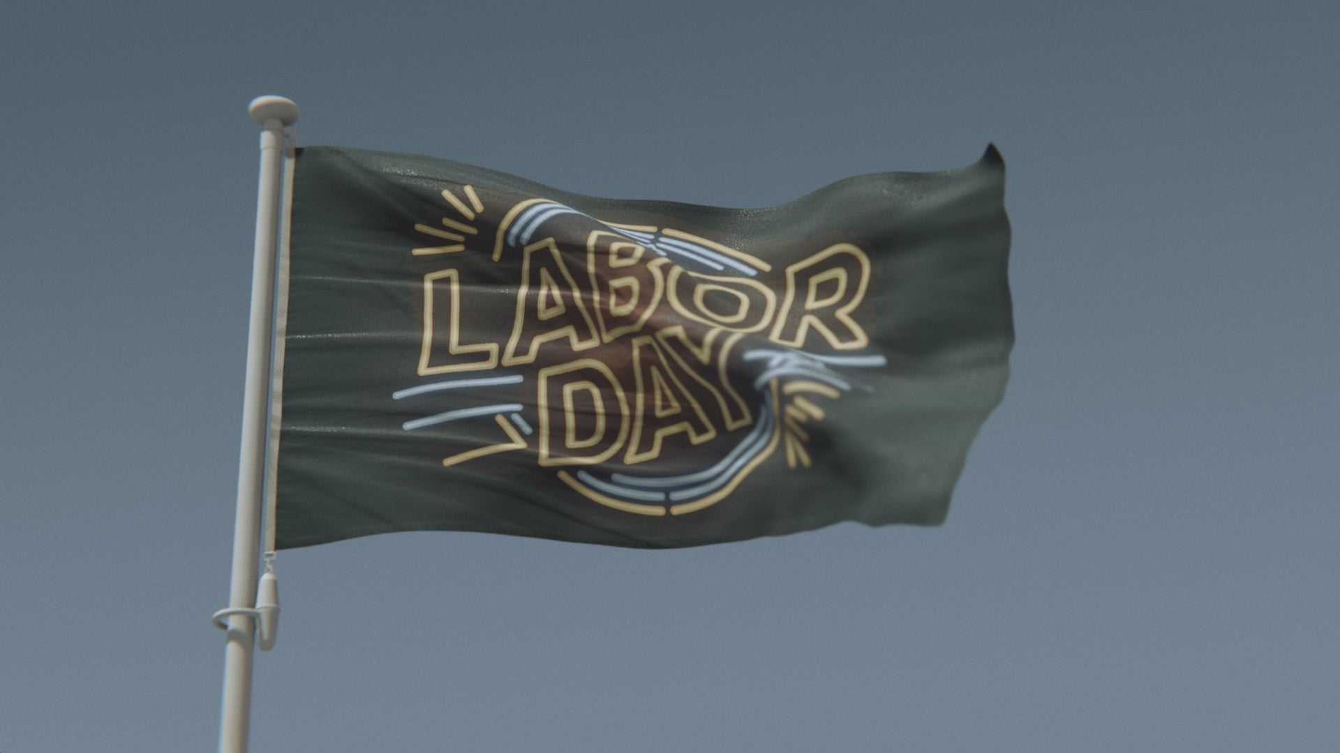 Load video: Labor Day Neon Flag