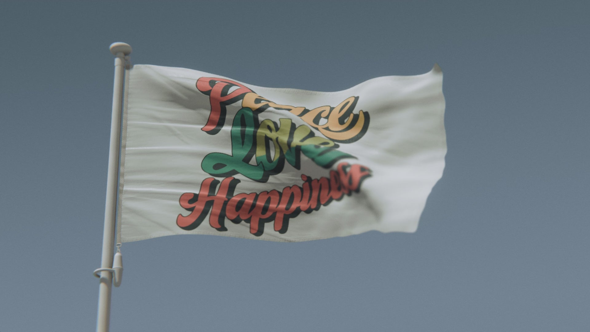 Cargar vídeo: Bandera de paz, amor y felicidad