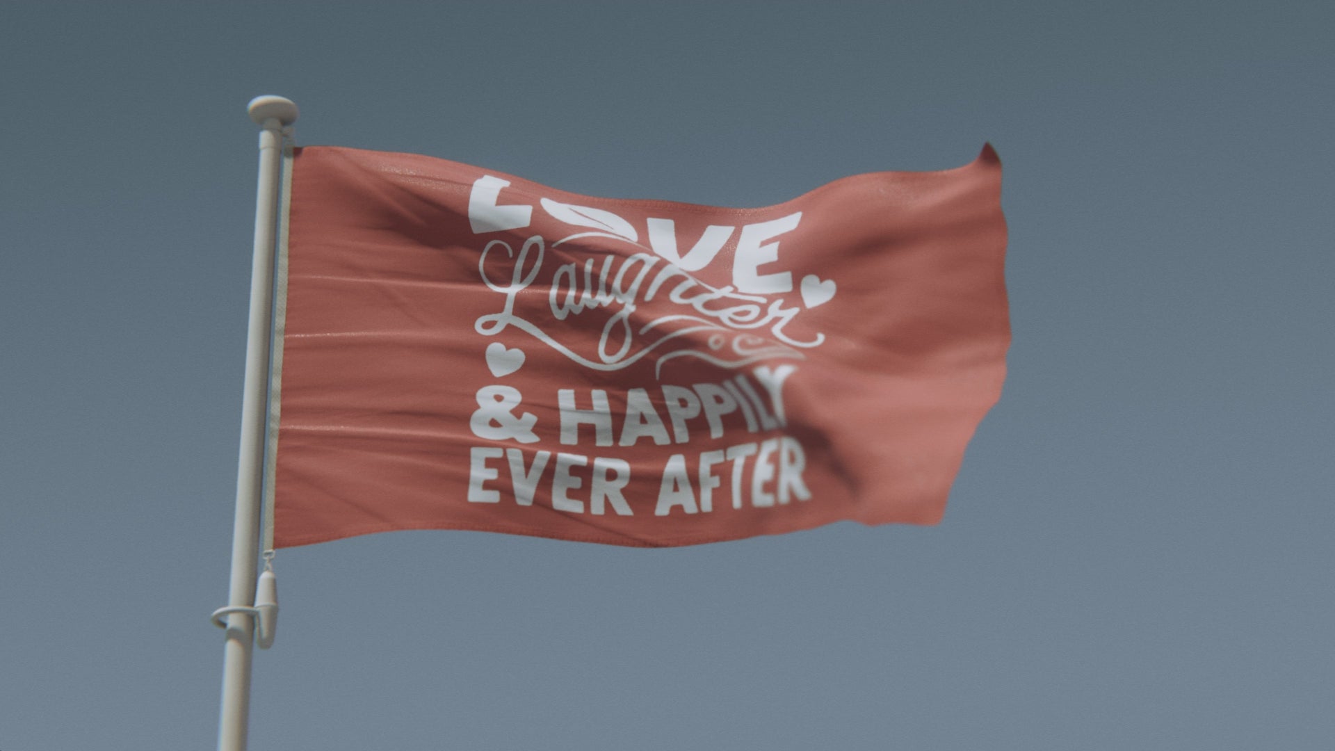 Load video: Love Laughter &amp; Happily Ever After Wedding Flag