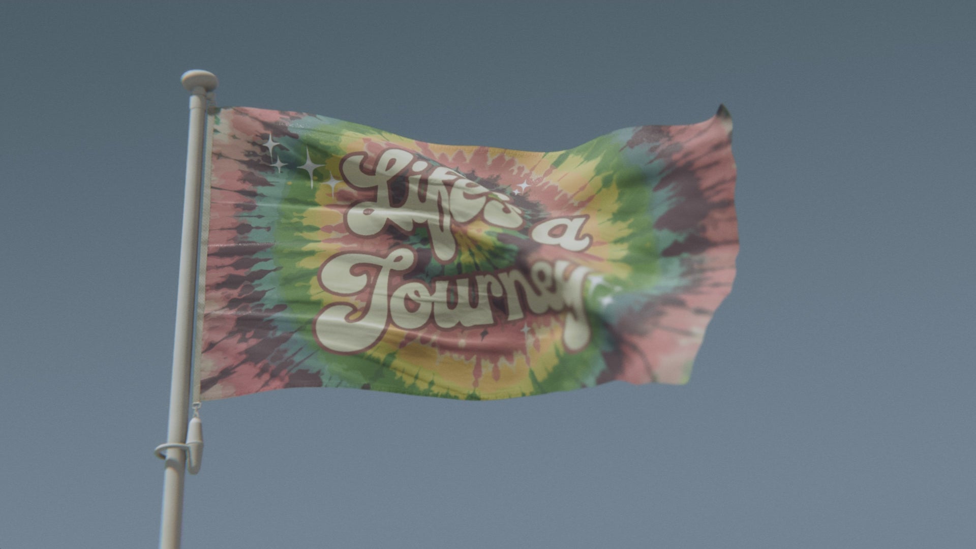 Charger la vidéo : Drapeau « La vie est un voyage »