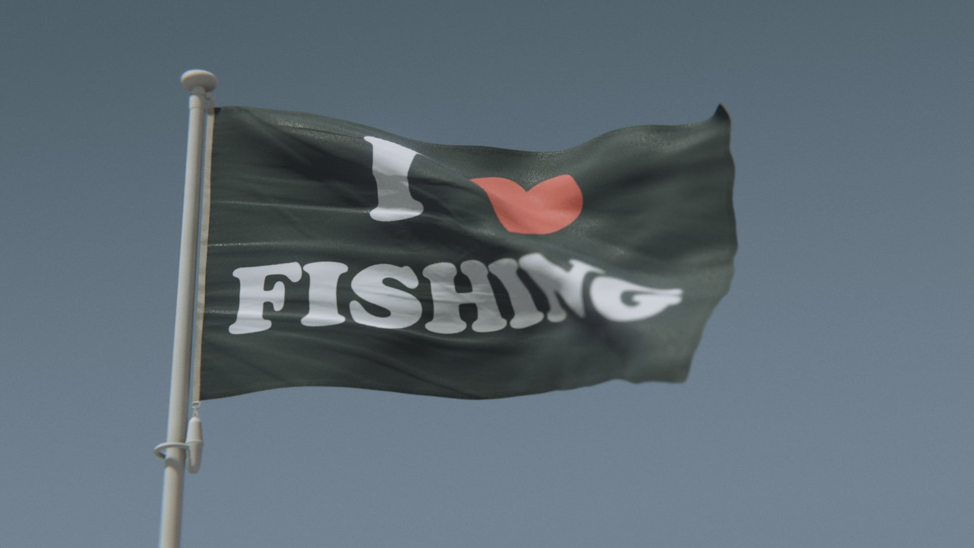 Load video: I Love Fishing Flag