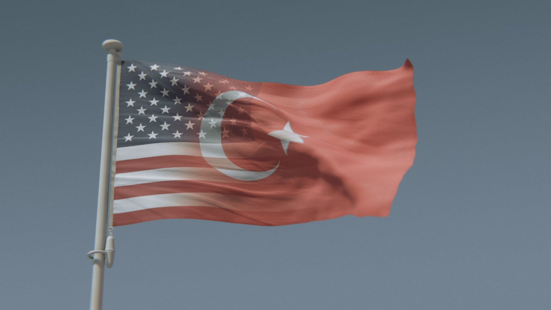 Charger la vidéo : Drapeau hybride turco-américain