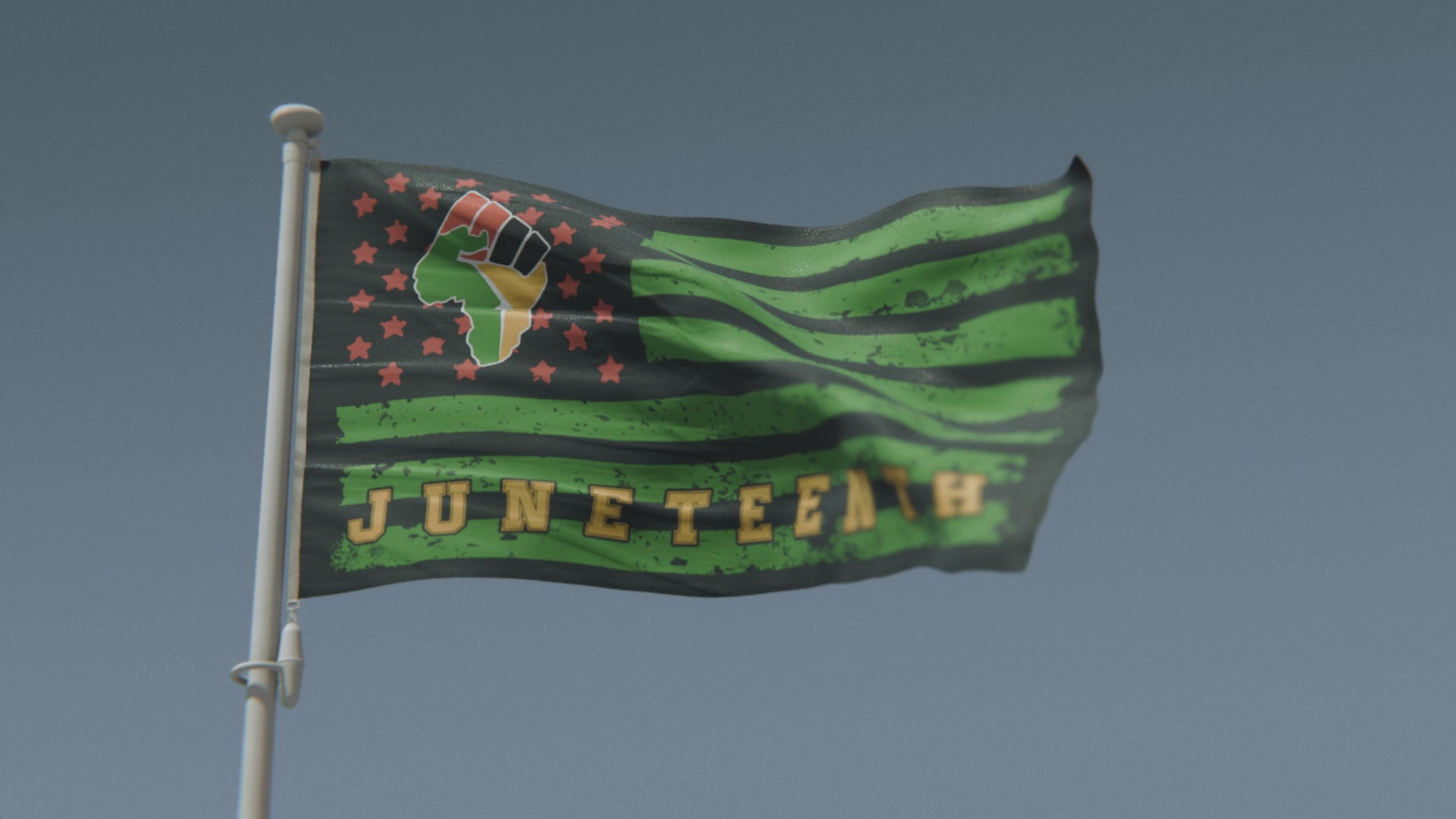Load video: Juneteenth Fist Flag