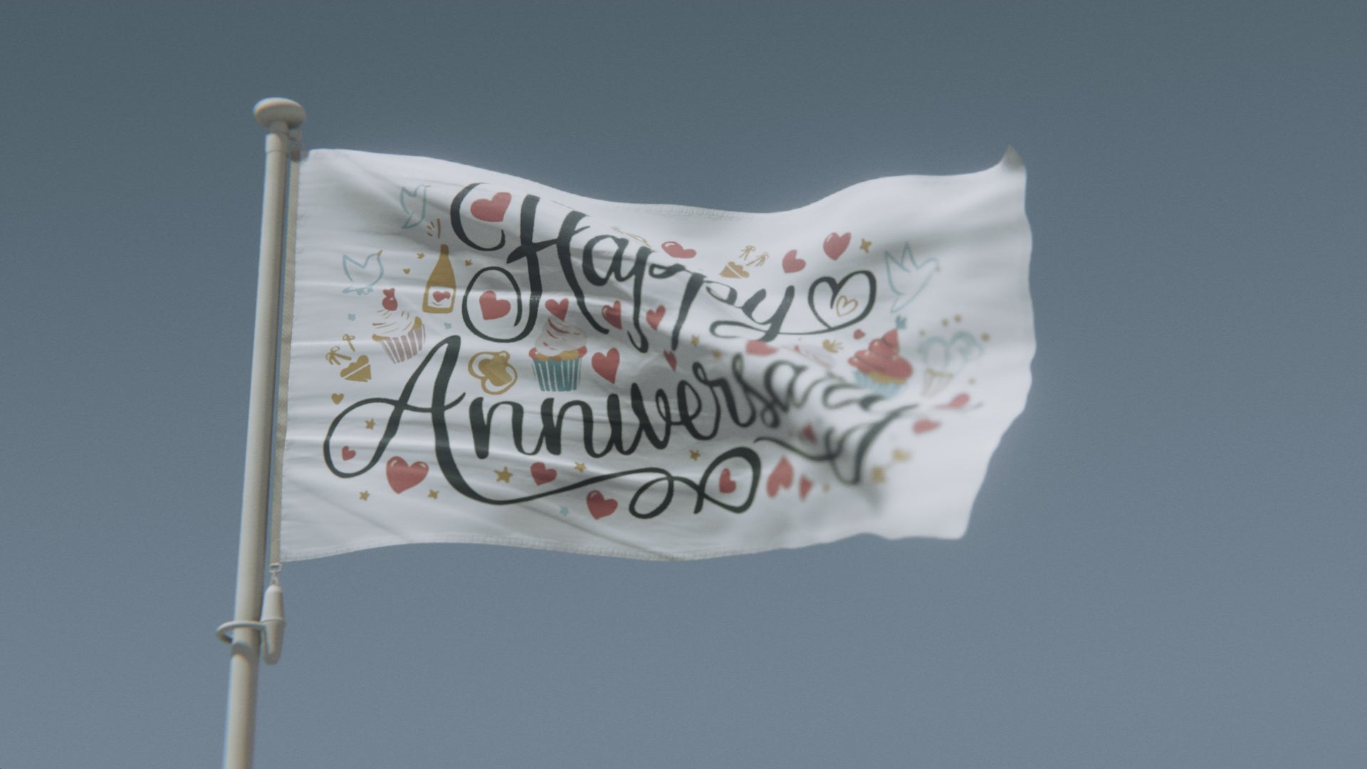 Load video: Happy Anniversary Gift Flag