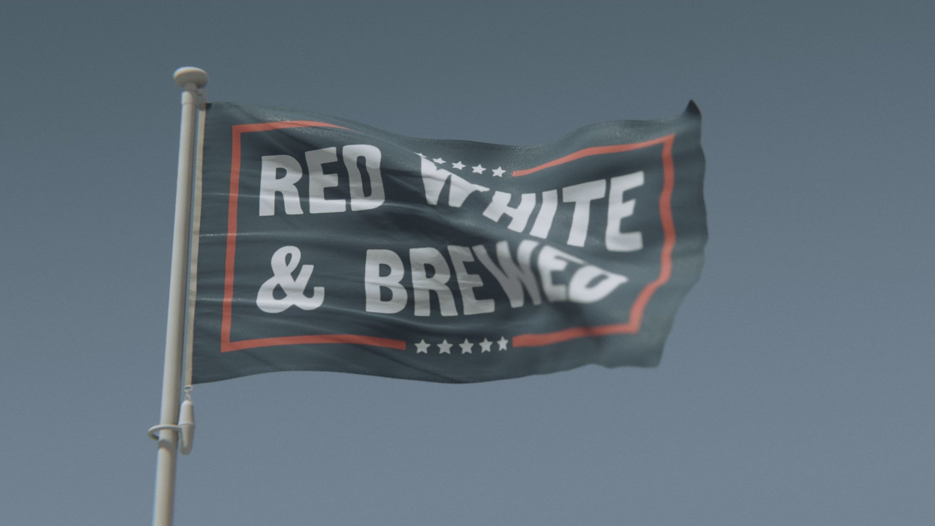 Charger la vidéo : Drapeau politique rouge, blanc et brassé