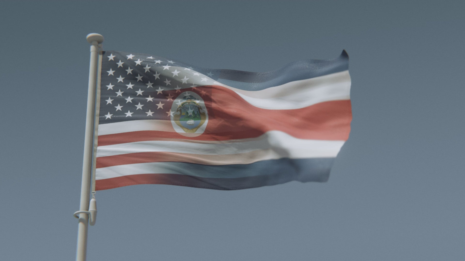 Charger la vidéo : Drapeau hybride costaricain-américain