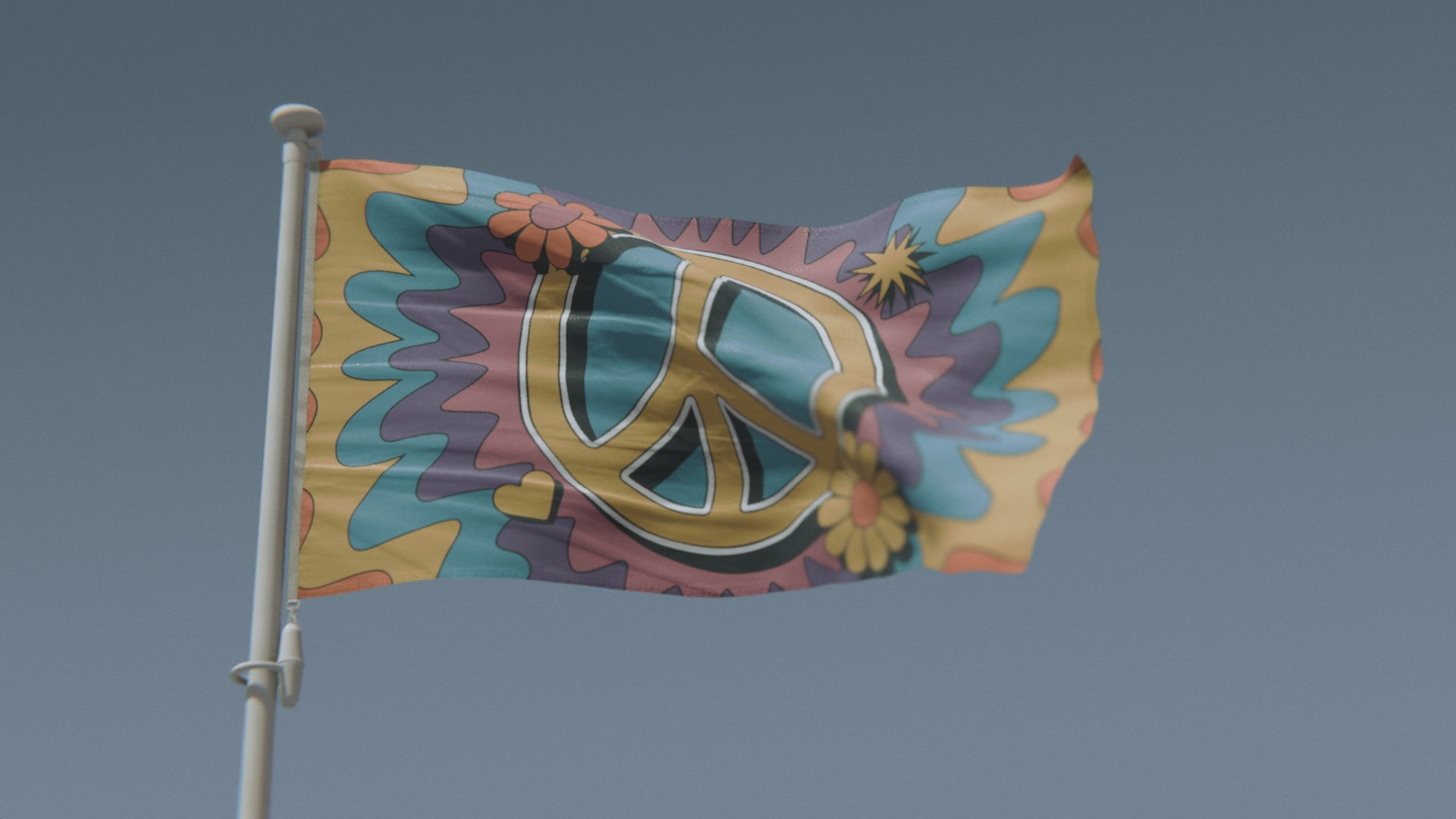 Load video: Peace Sign Flag
