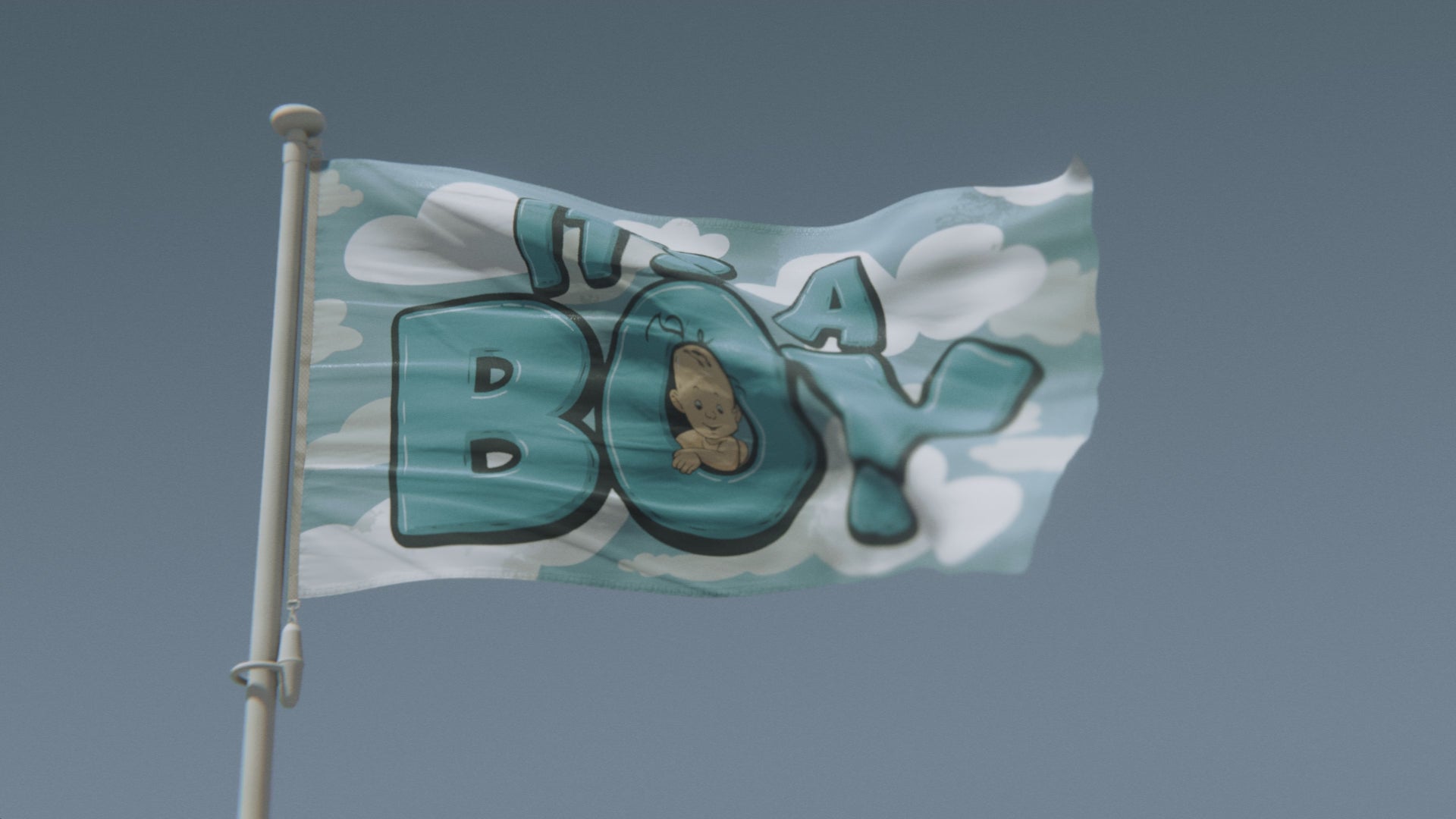 Charger la vidéo : Drapeau « C'est un garçon »