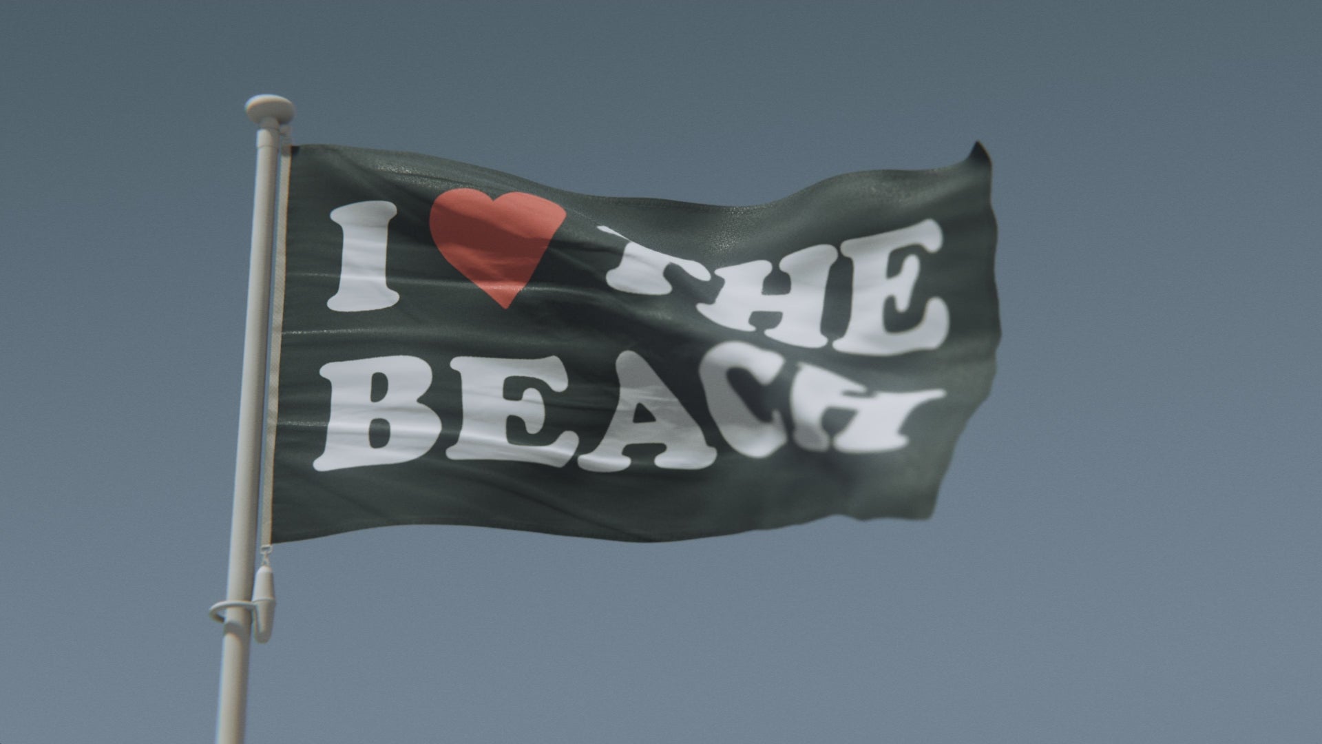 Load video: I Love The Beach Flag