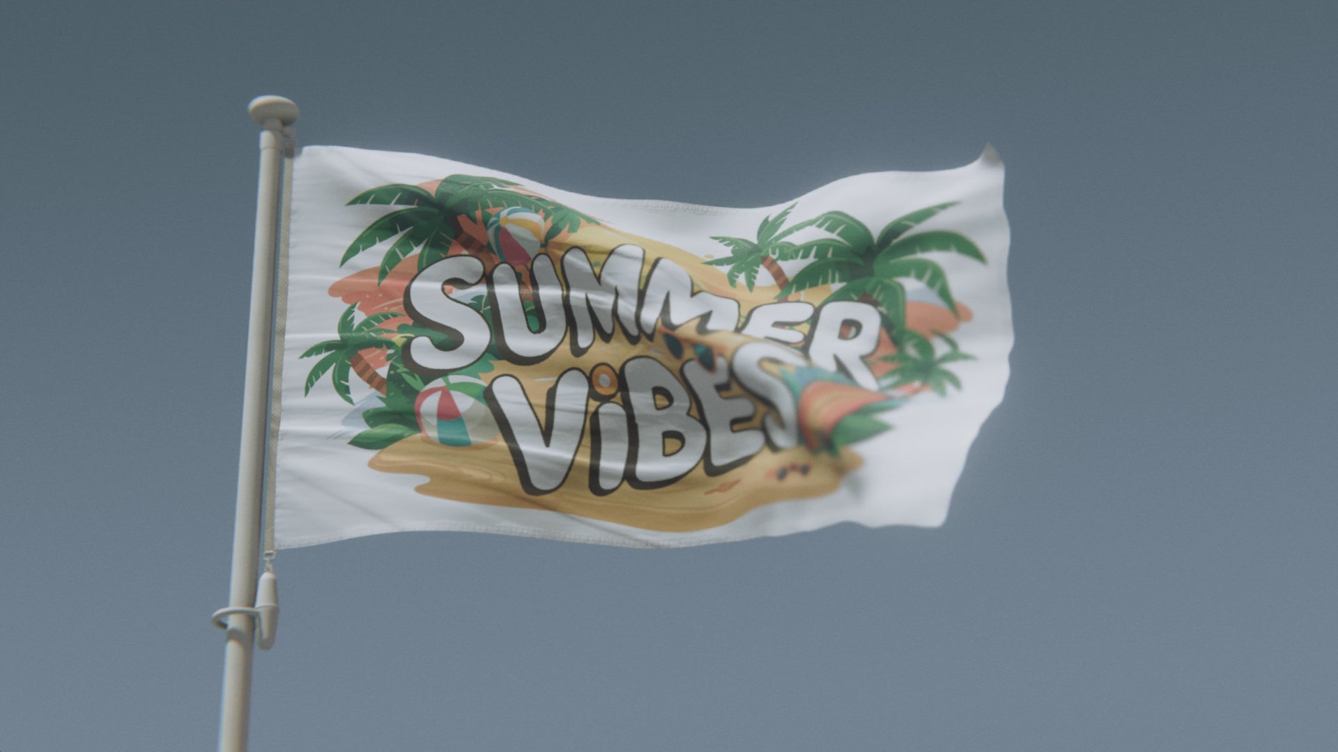 Load video: Summer Vibes Beach Flag