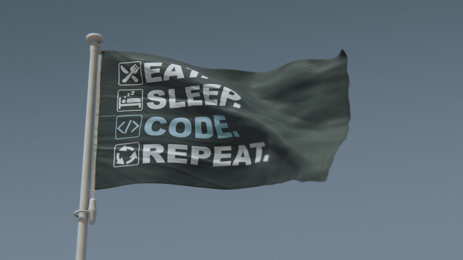 Load video: Eat Sleep Code Repeat Flag