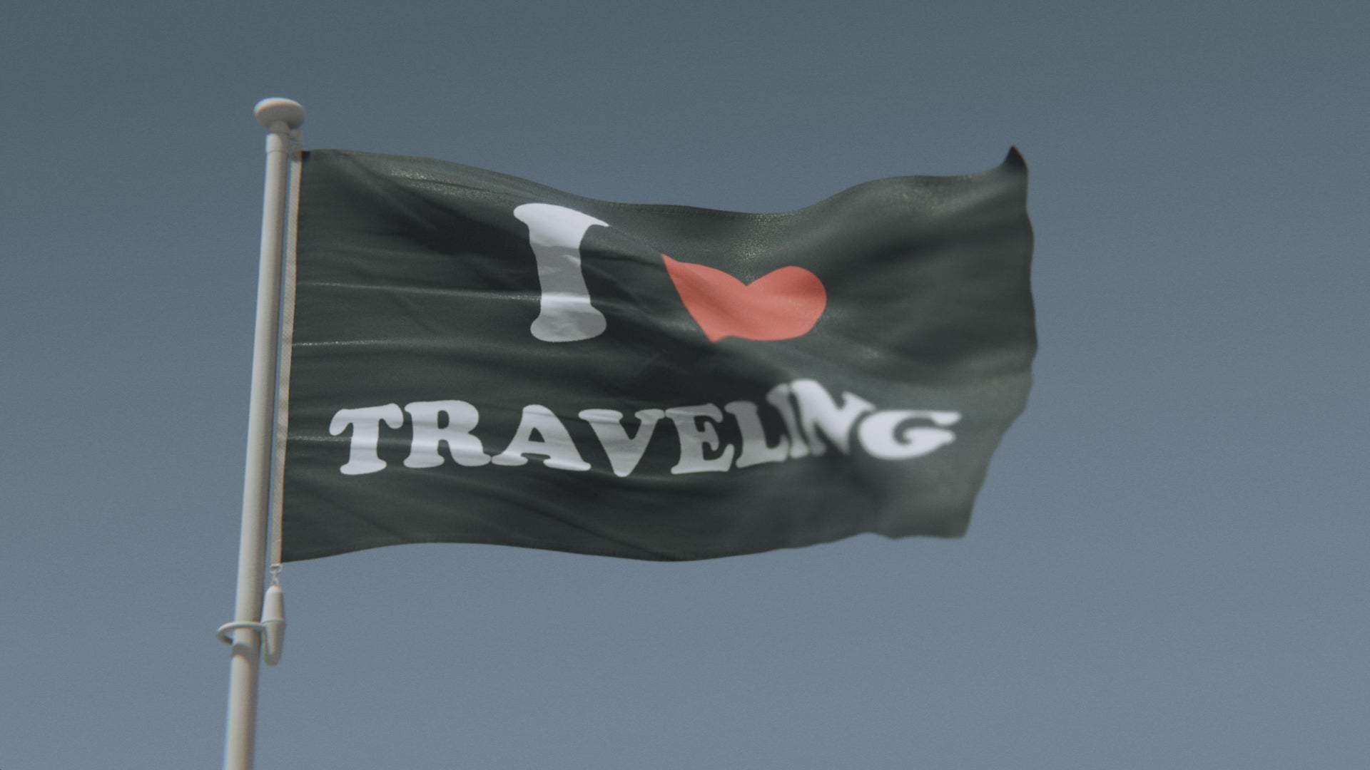 Load video: I Love Traveling Flag