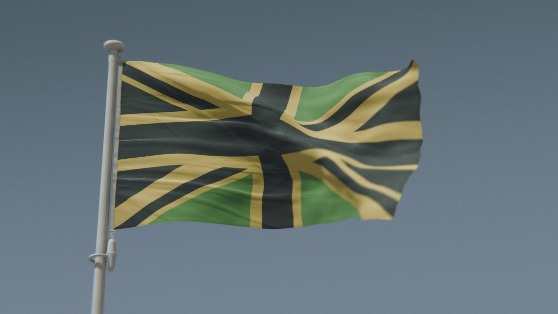 Charger la vidéo : Drapeau britannique avec l'Union Jack jamaïcain