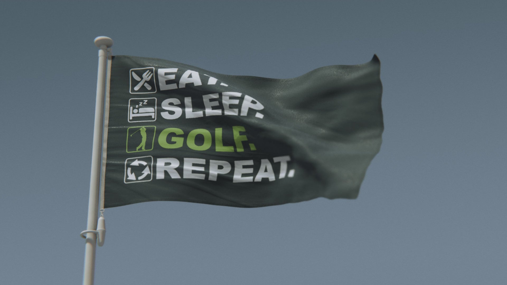 Load video: Eat Sleep Golf Repeat Flag