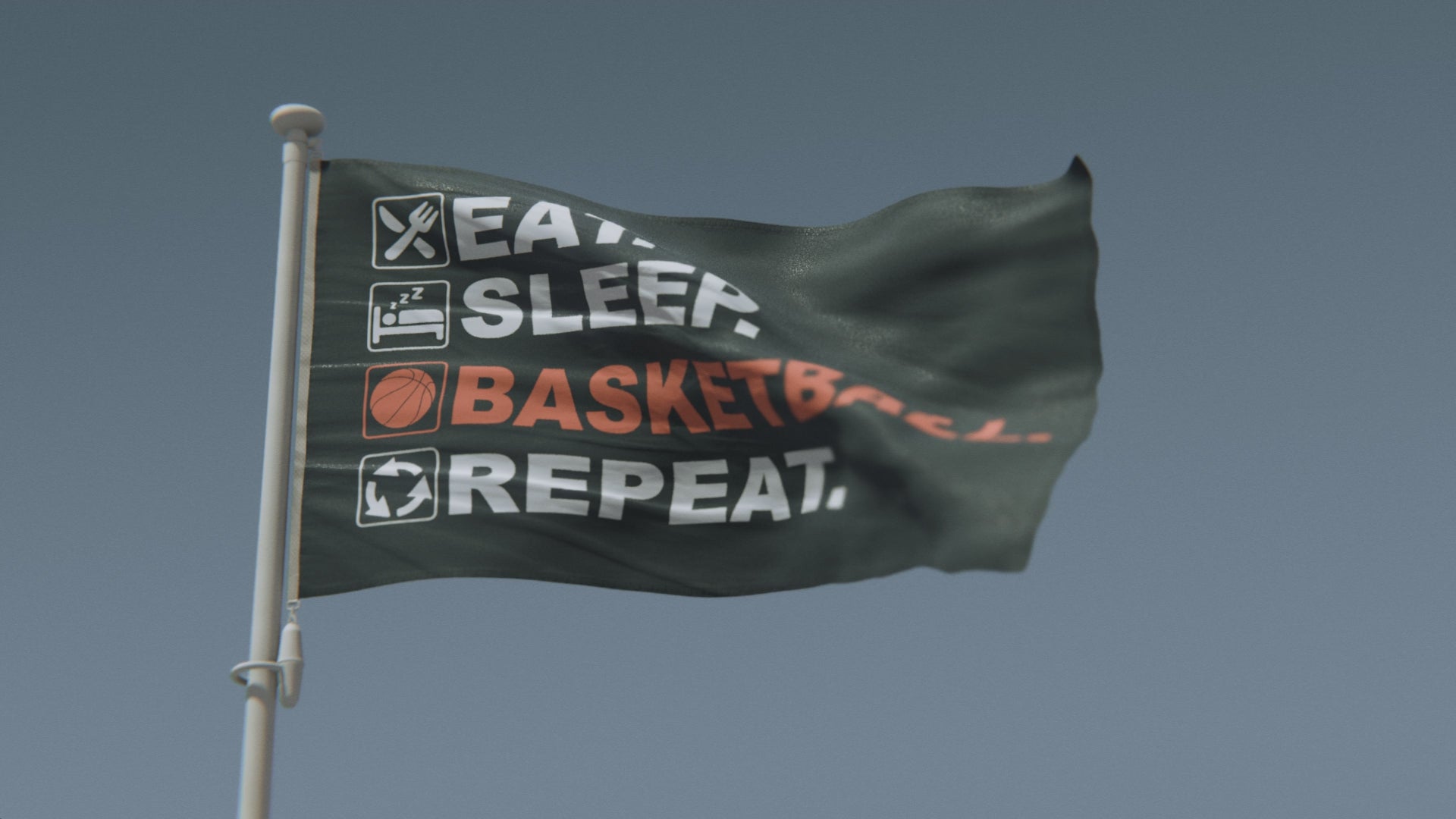 Load video: Eat Sleep Basketball Repeat Flag