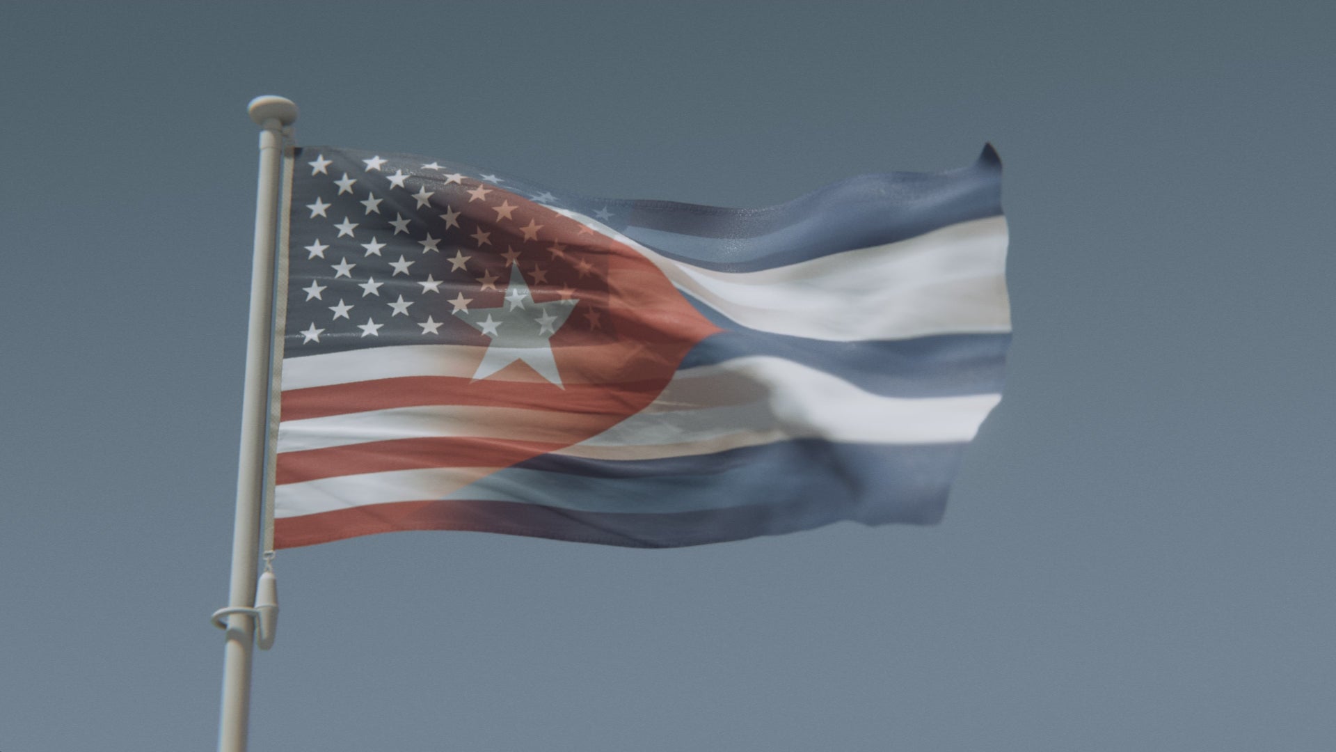 Charger la vidéo : Drapeau hybride cubano-américain