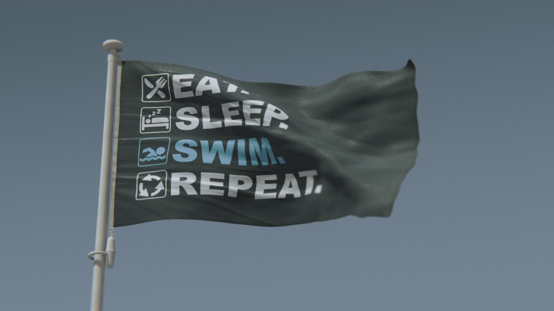 Load video: Eat Sleep Swim Repeat Flag