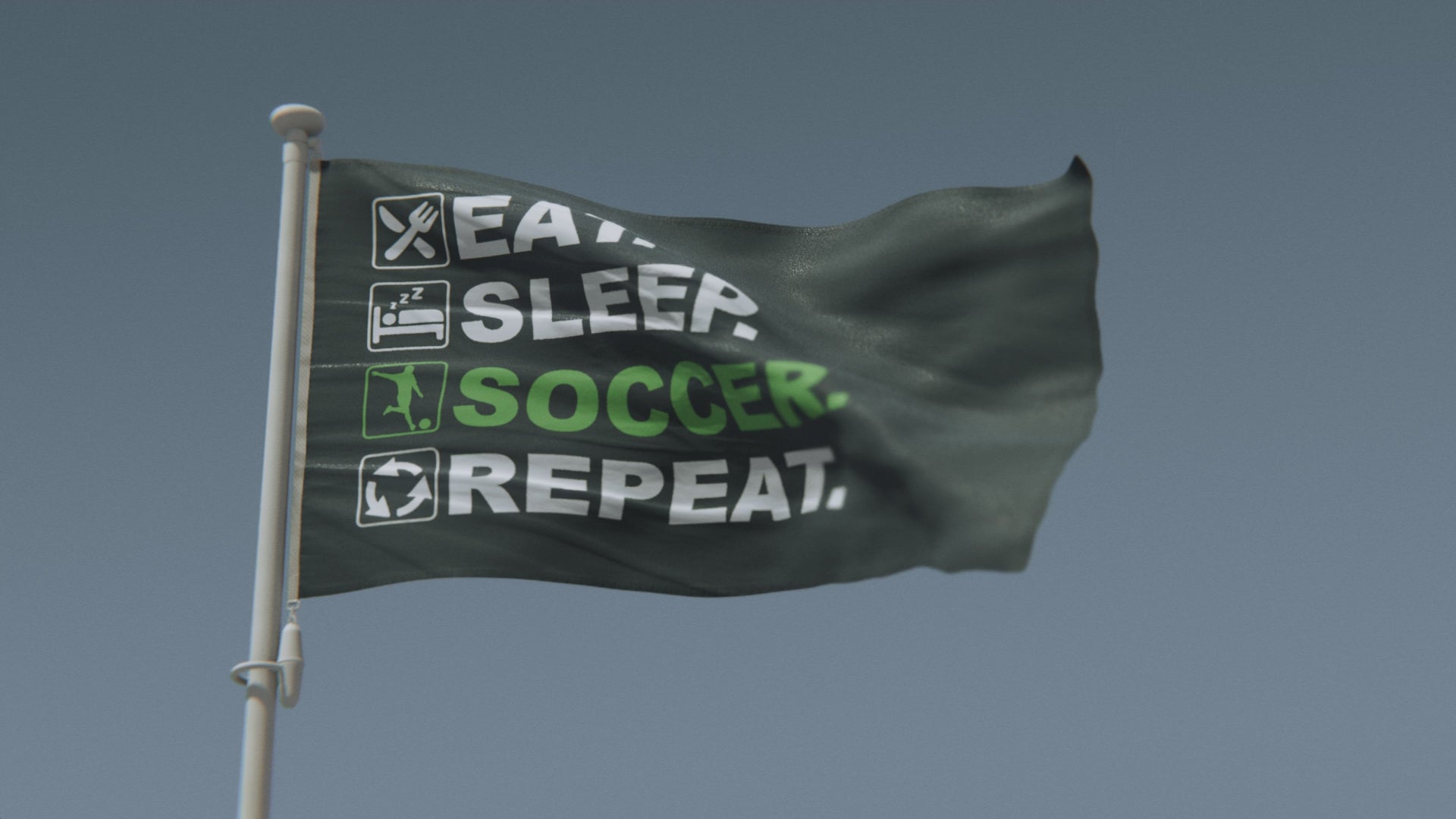 Load video: Eat Sleep Soccer Repeat Flag