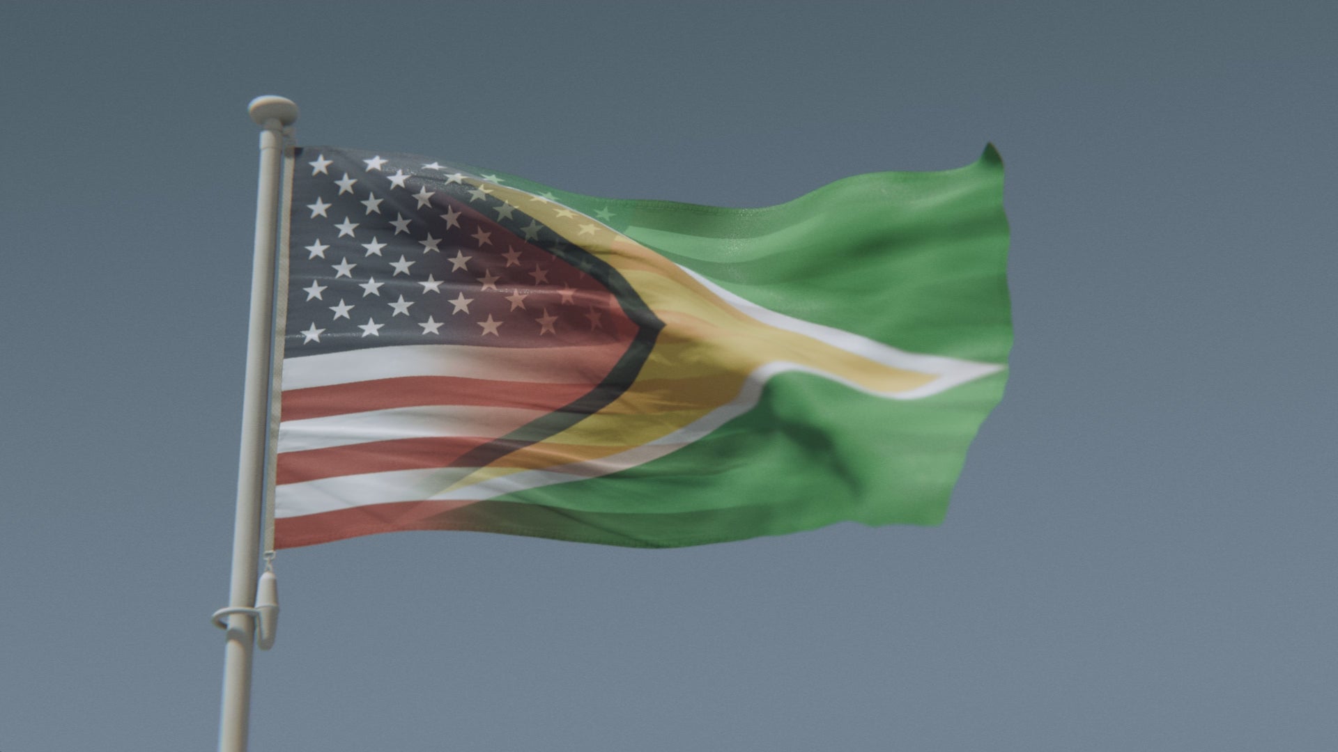 Cargar vídeo: Bandera híbrida guyanesa-estadounidense