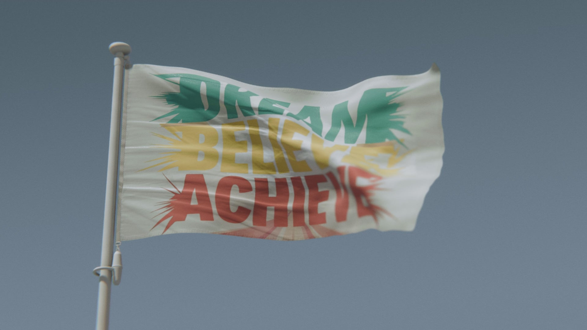 Cargar vídeo: Bandera motivacional Sueña, cree y logra