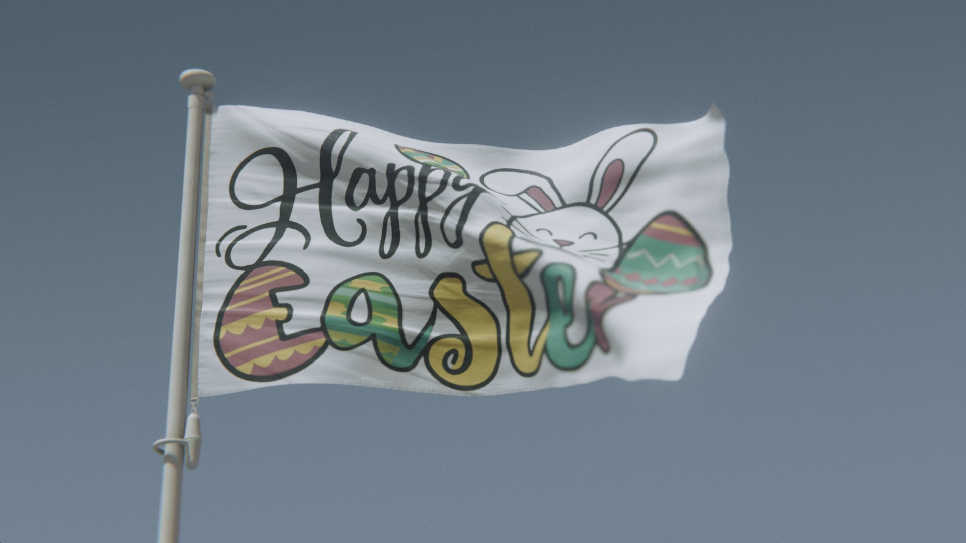 Charger la vidéo : Drapeau de vacances de Joyeuses Pâques