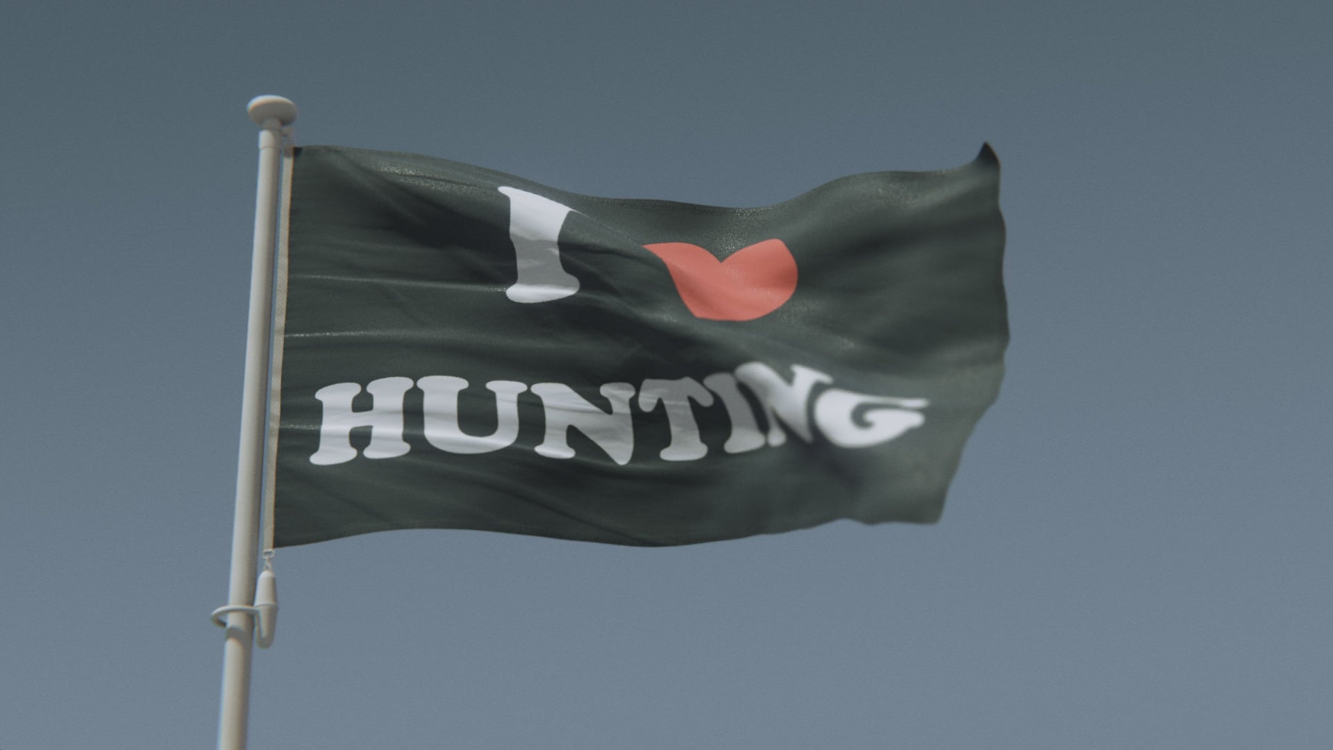 Load video: I Love Hunting Flag