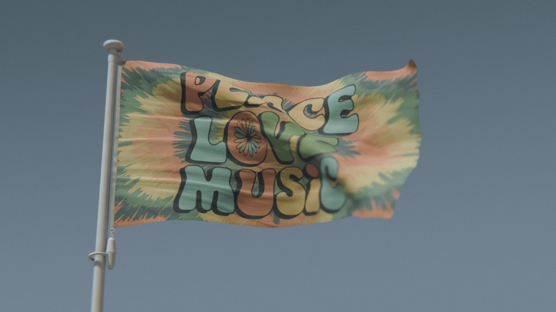 Cargar vídeo: Bandera de la música de la paz y el amor