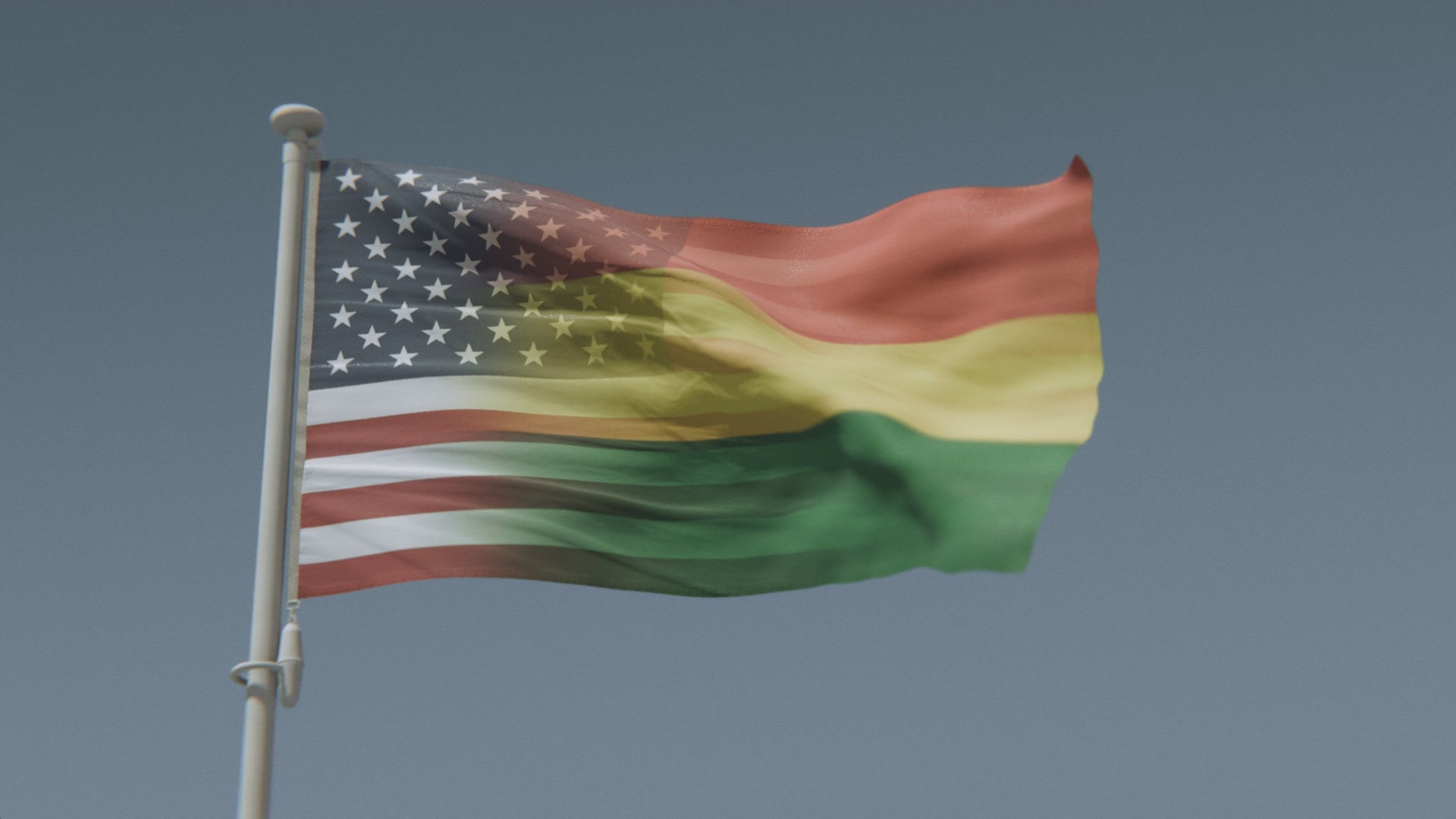 Charger la vidéo : Drapeau hybride bolivien-américain