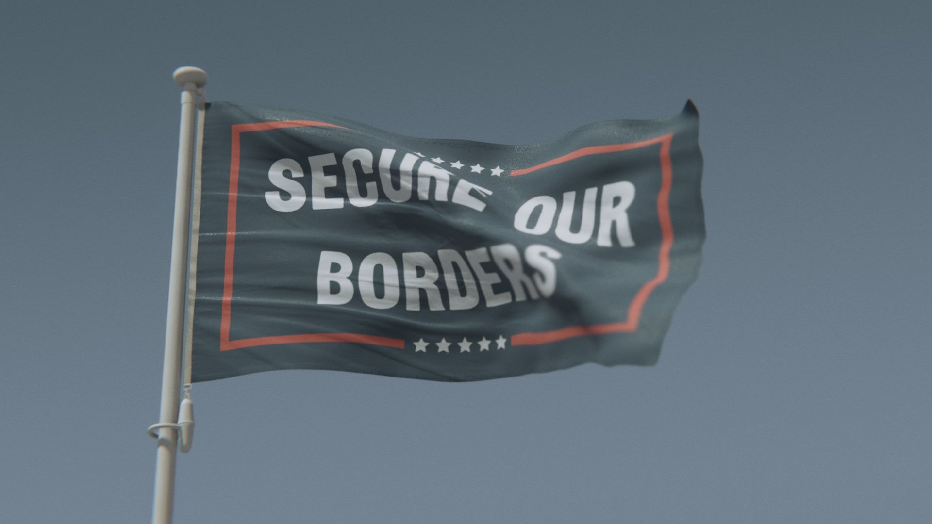 Charger la vidéo : Drapeau politique « Sécuriser nos frontières »