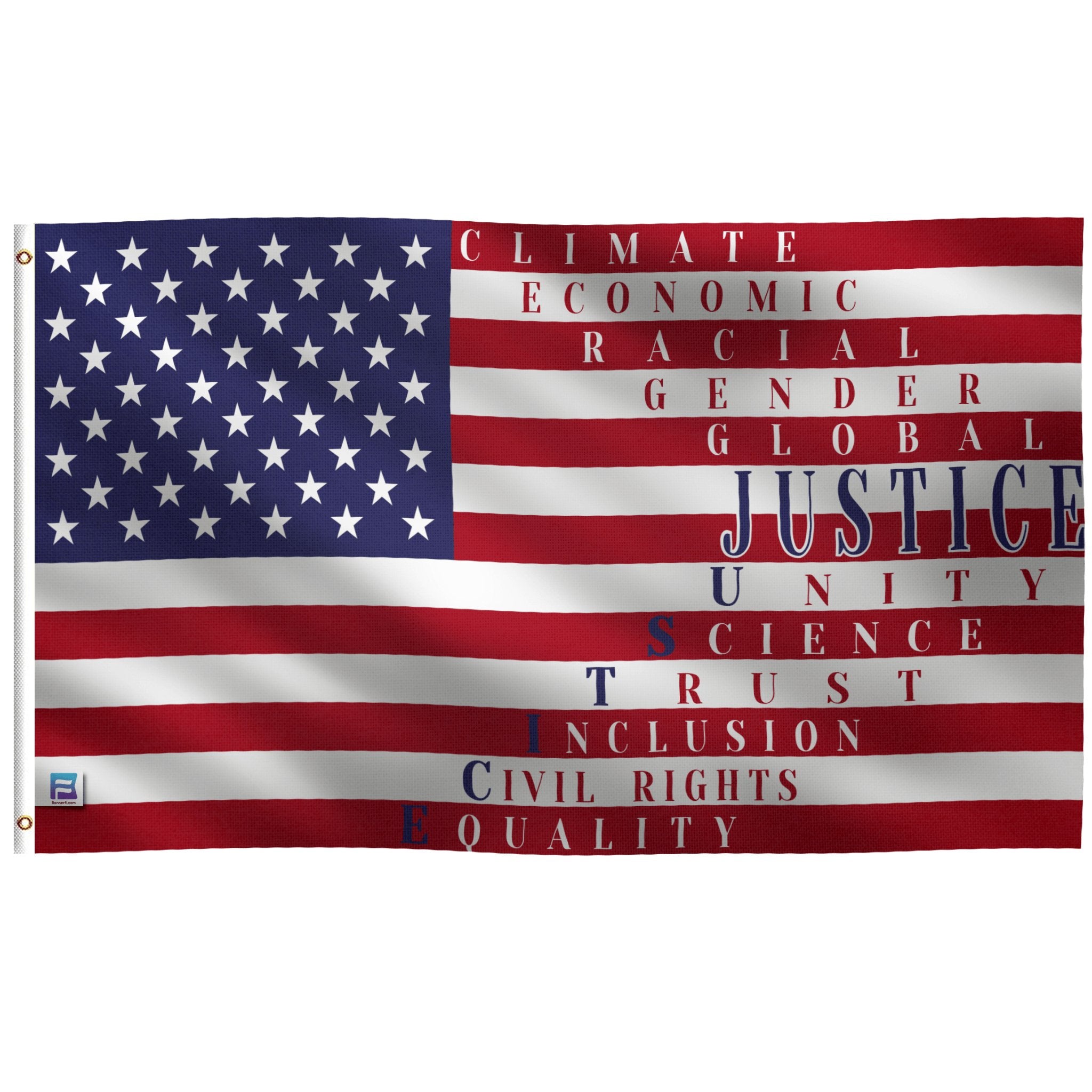 JUSTICE American Flag - Bannerfi