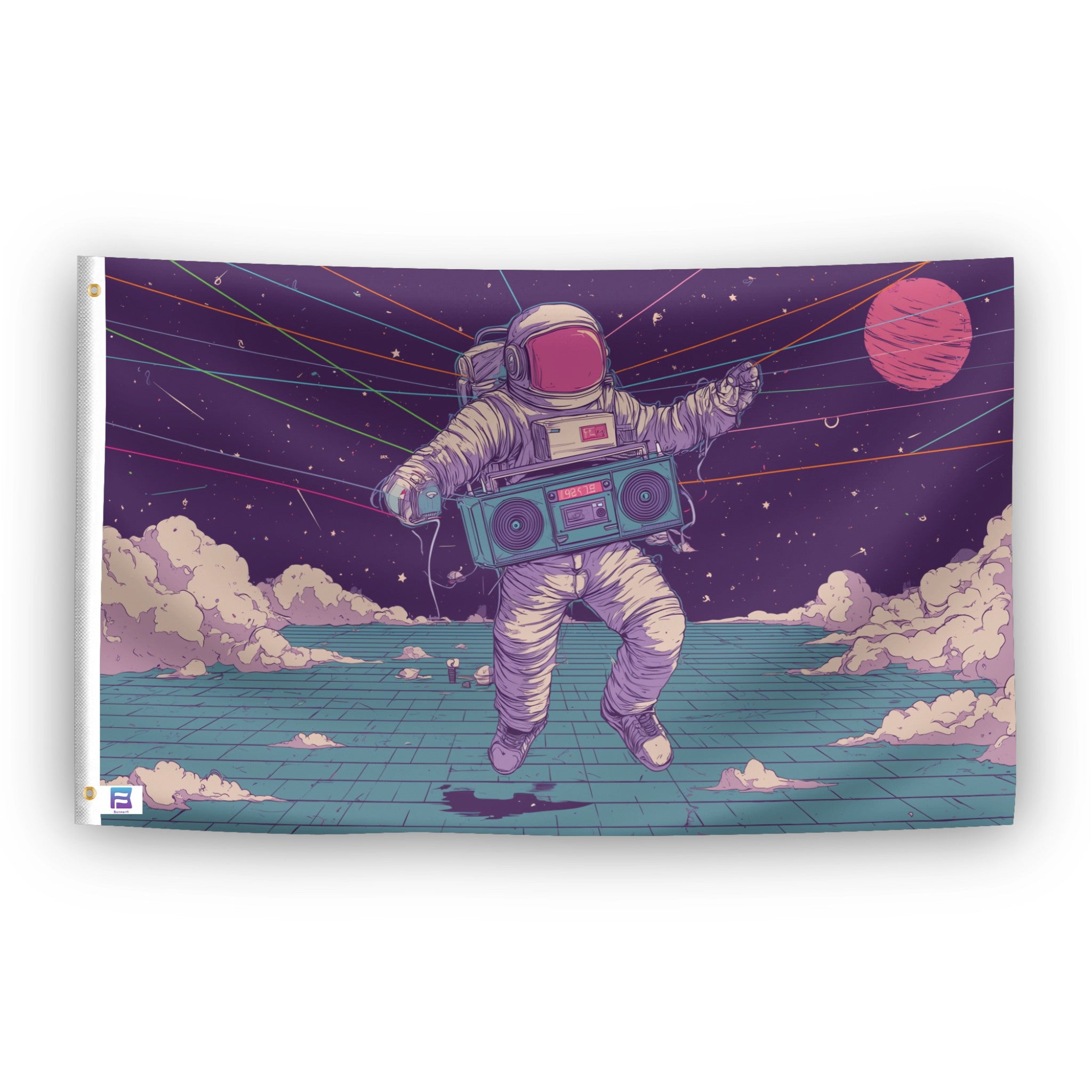Retro Dancing Astronaut Flag
