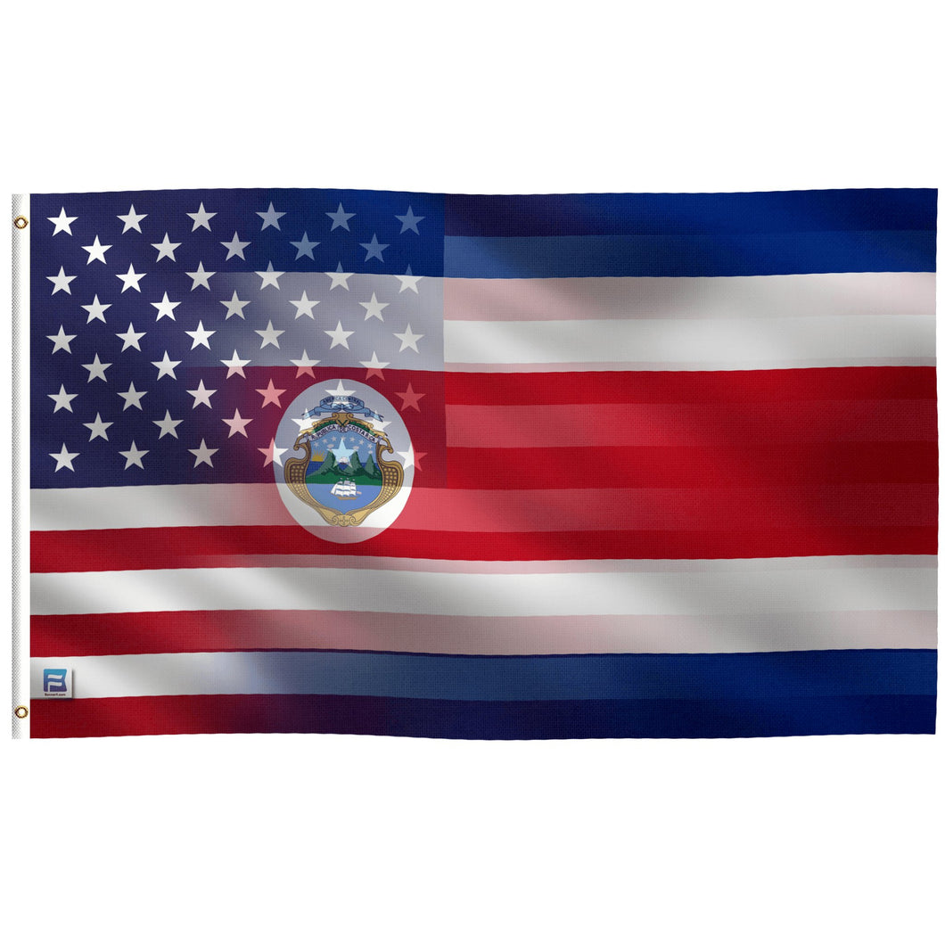 Costa Rican American Hybrid Flag - Bannerfi