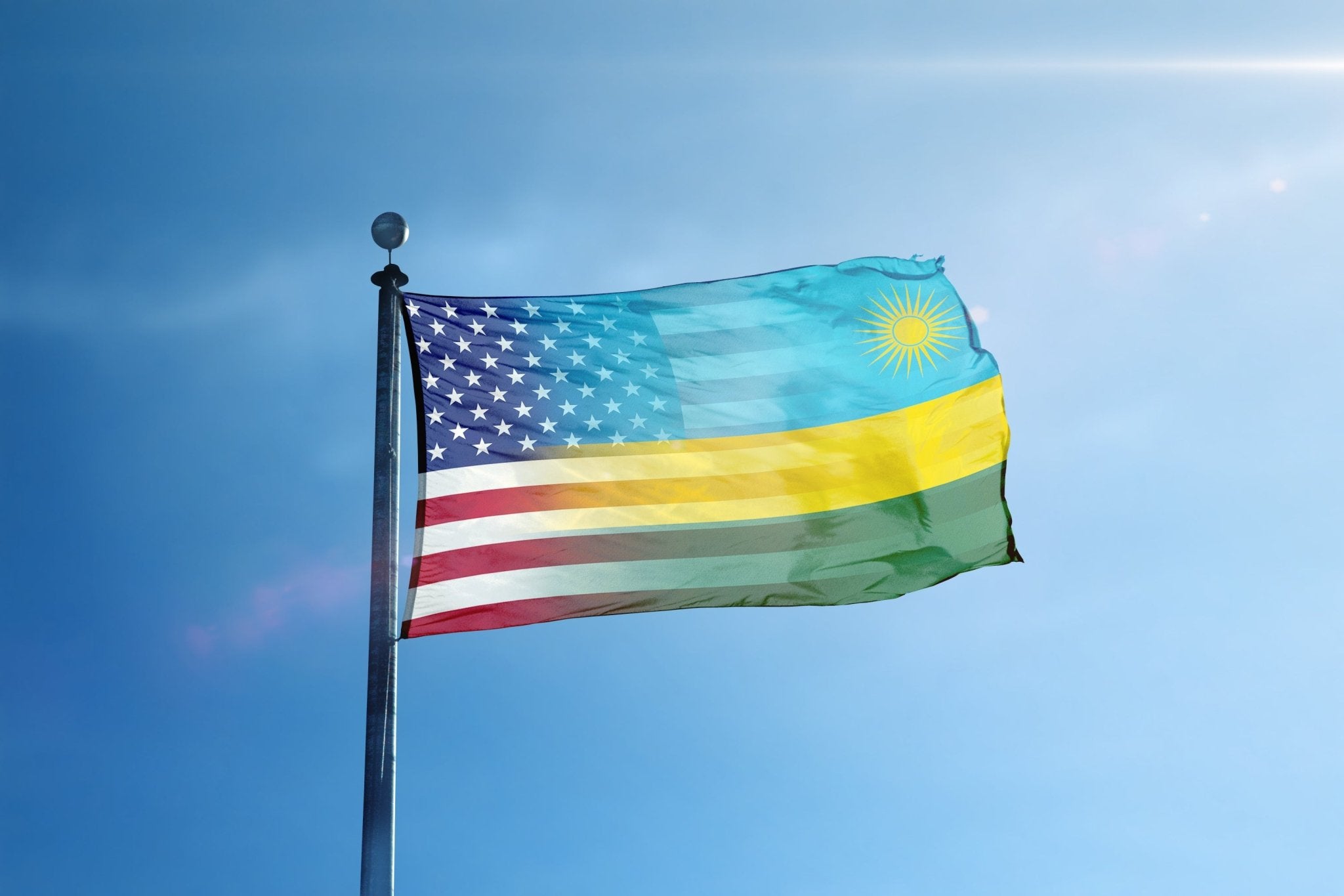 Rwandan American Hybrid Flag