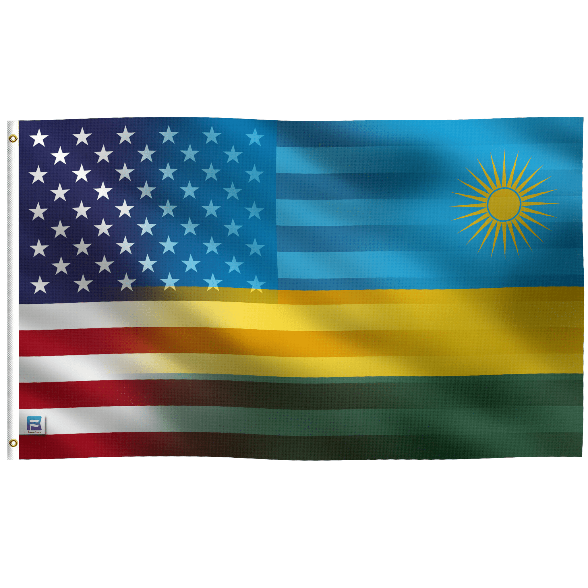 Rwandan American Hybrid Flag