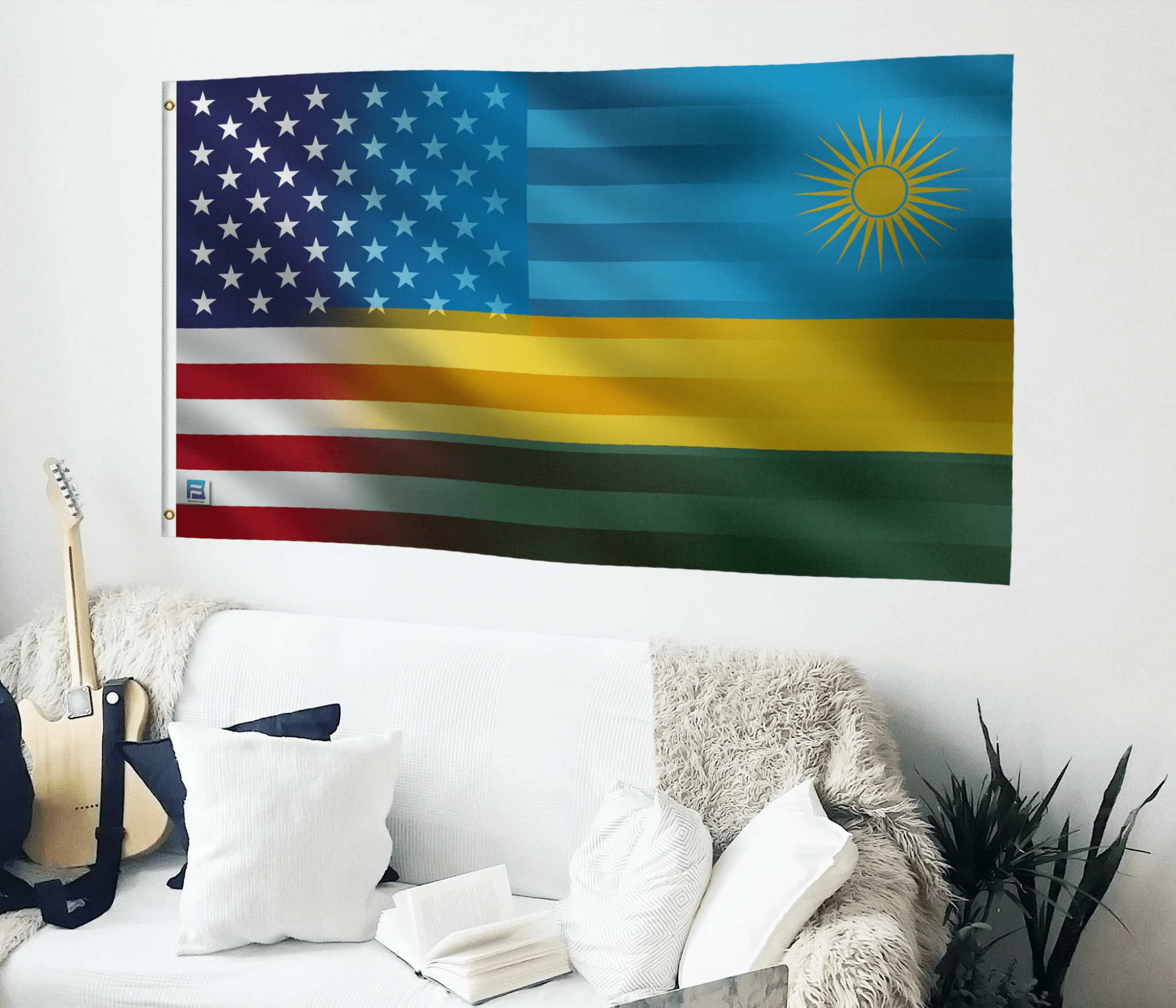 Rwandan American Hybrid Flag