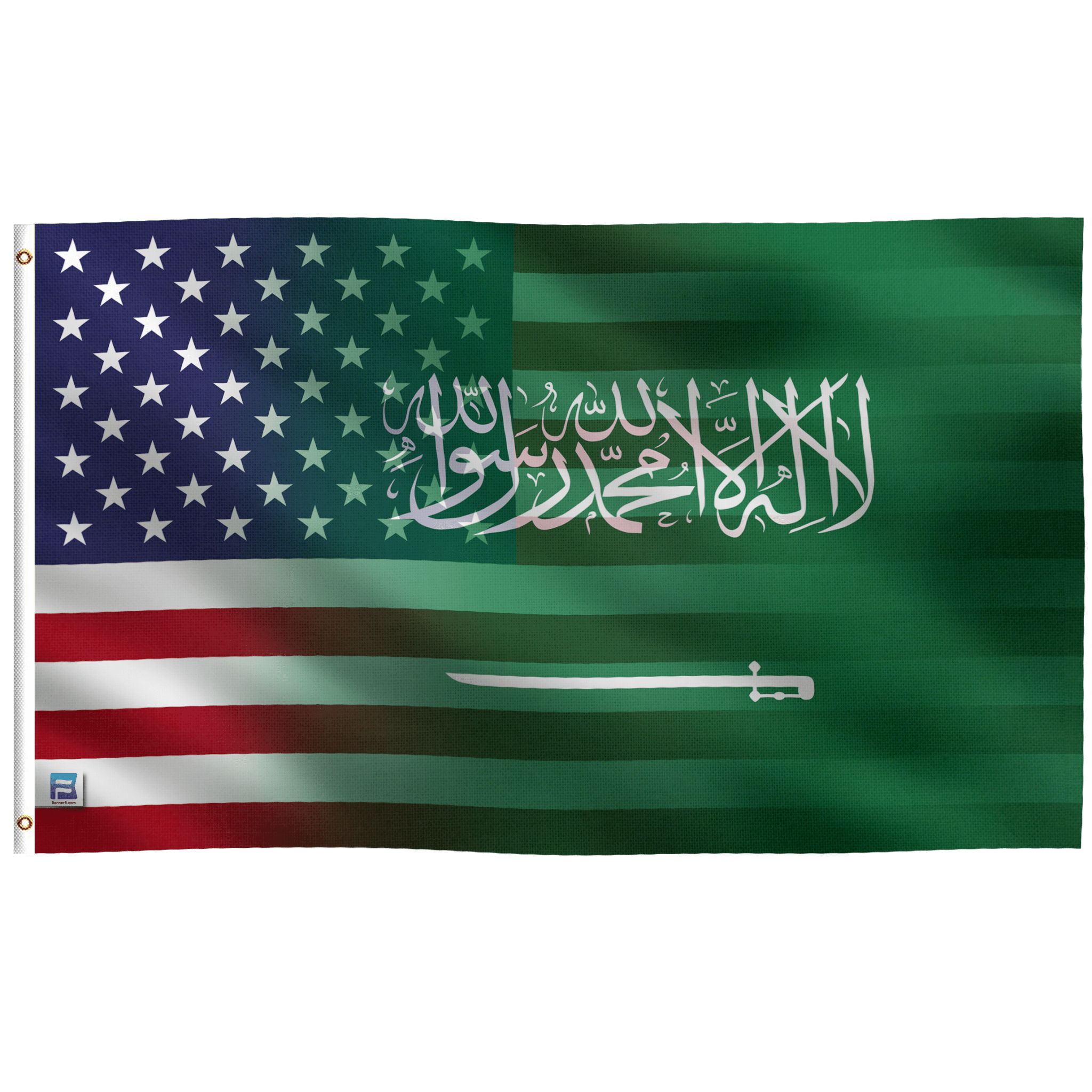 Saudi Arabian American Hybrid Flag