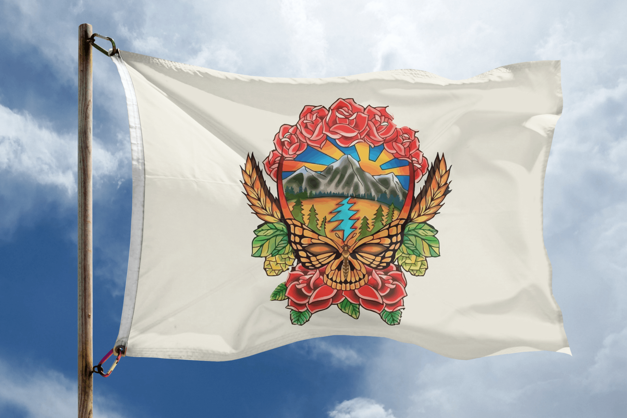 Scenic Grateful Dead Flag