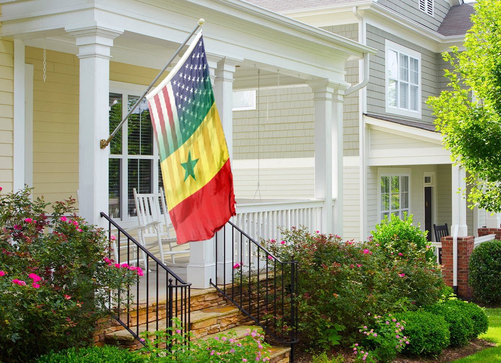 Senegalese American Hybrid Flag - Flags by Bannerfi