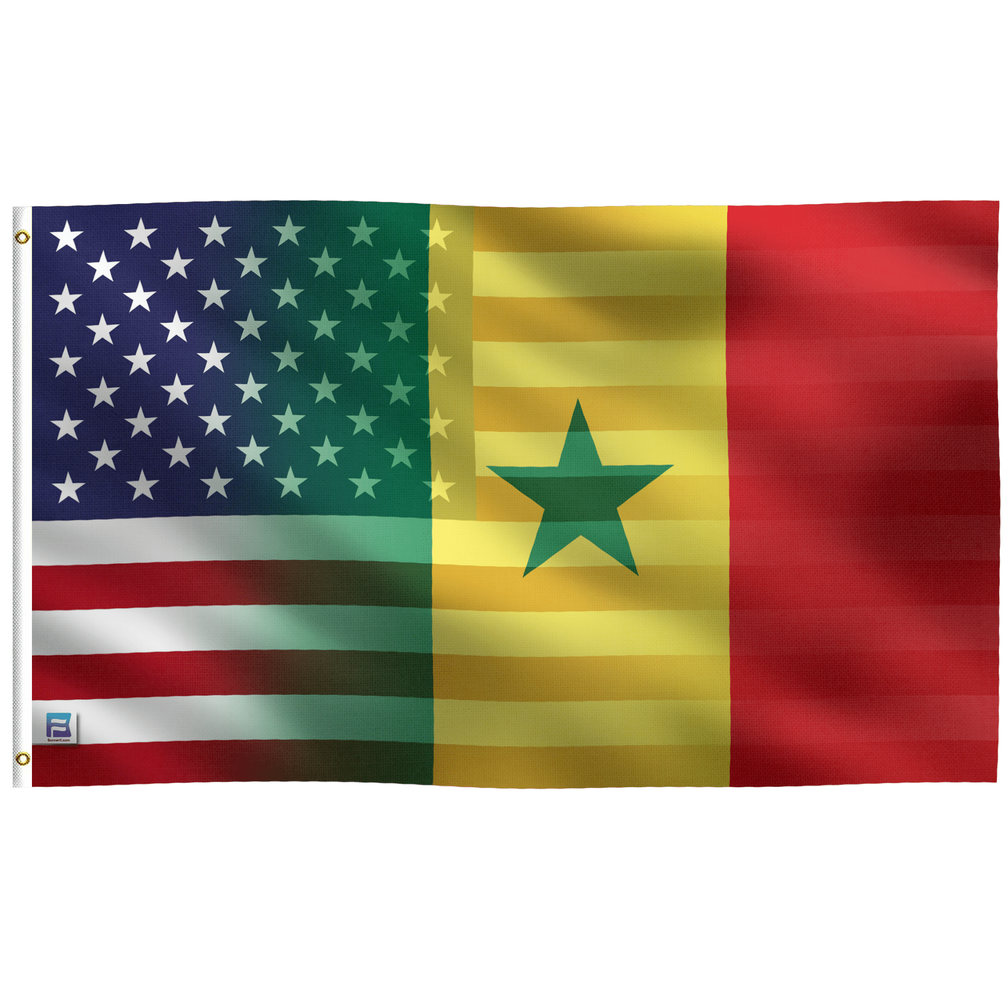 Senegalese American Hybrid Flag