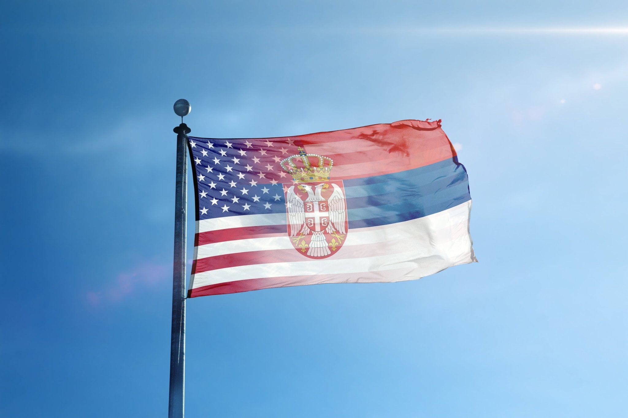 Serbian American Hybrid Flag