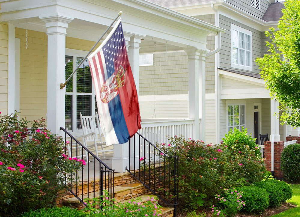 Serbian American Hybrid Flag