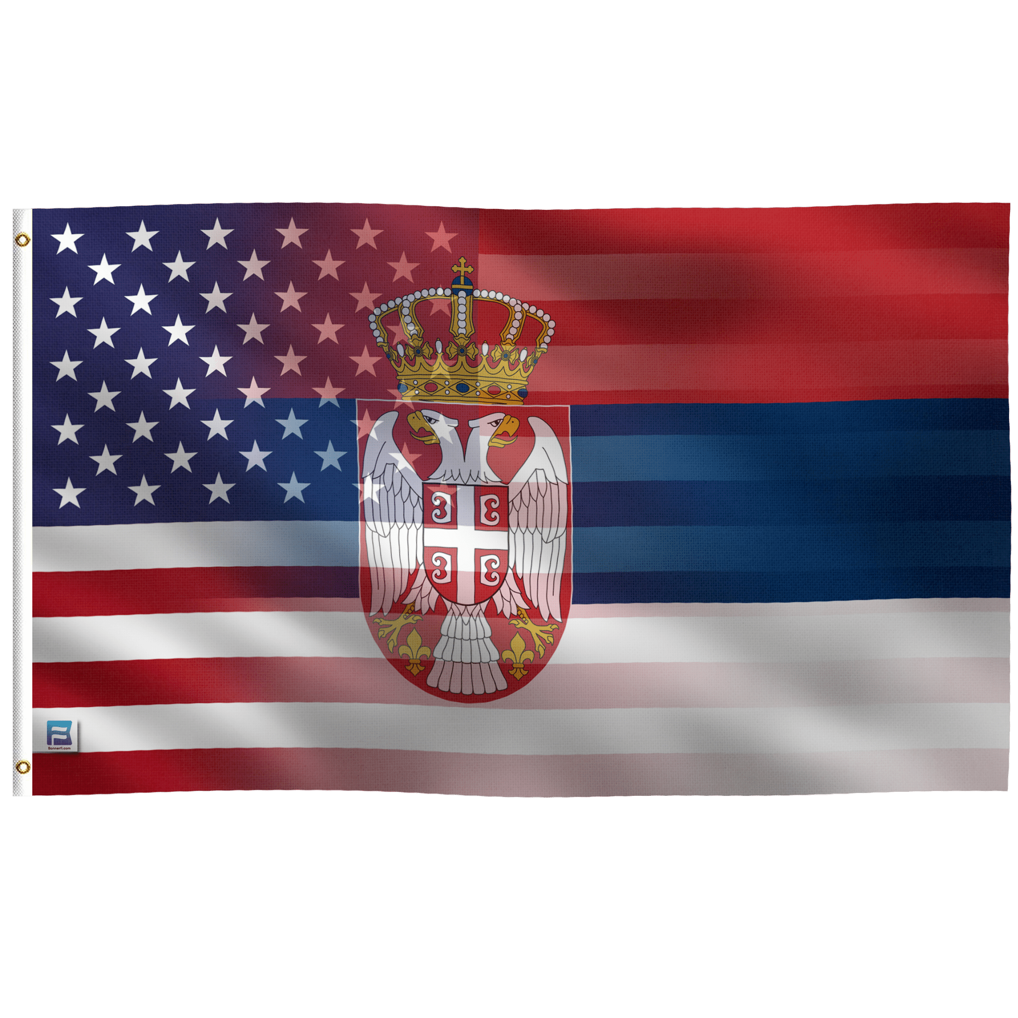 Serbian American Hybrid Flag