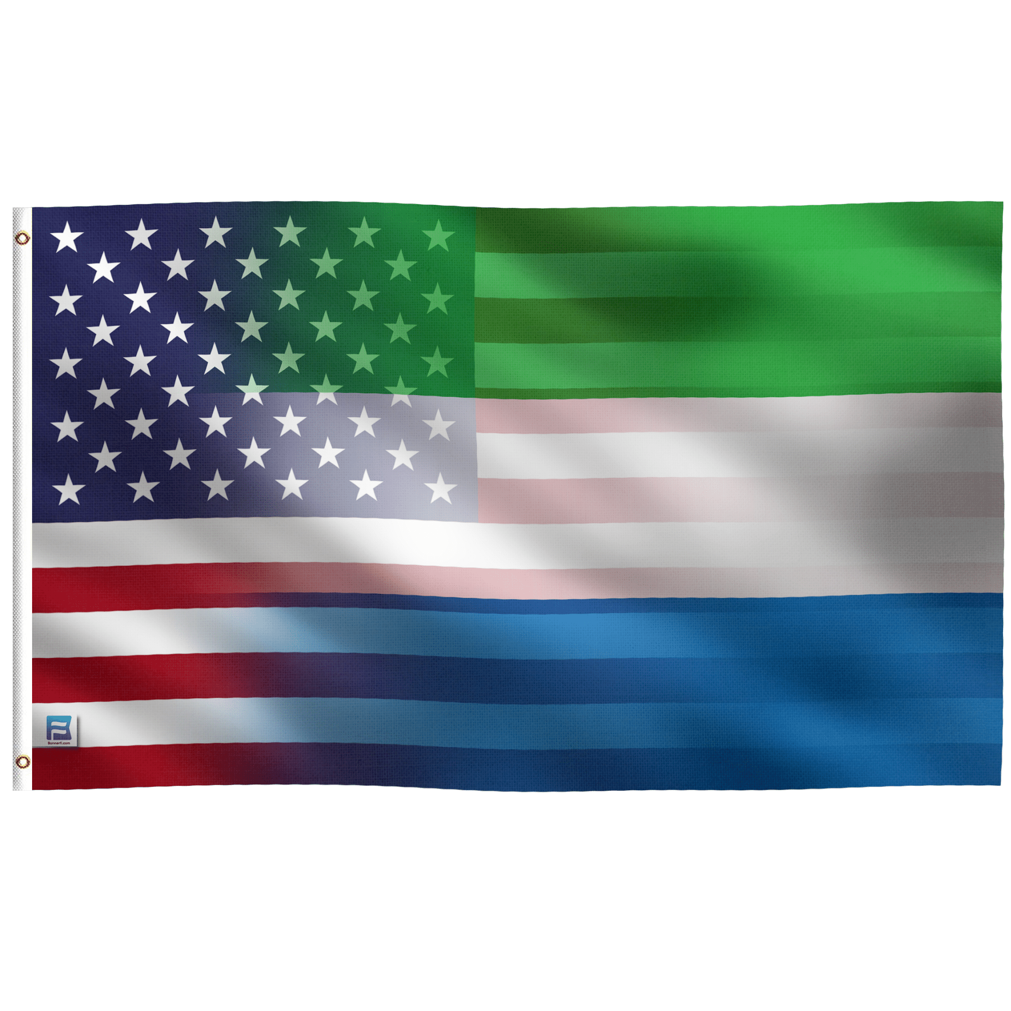 Sierra Leonean American Hybrid Flag