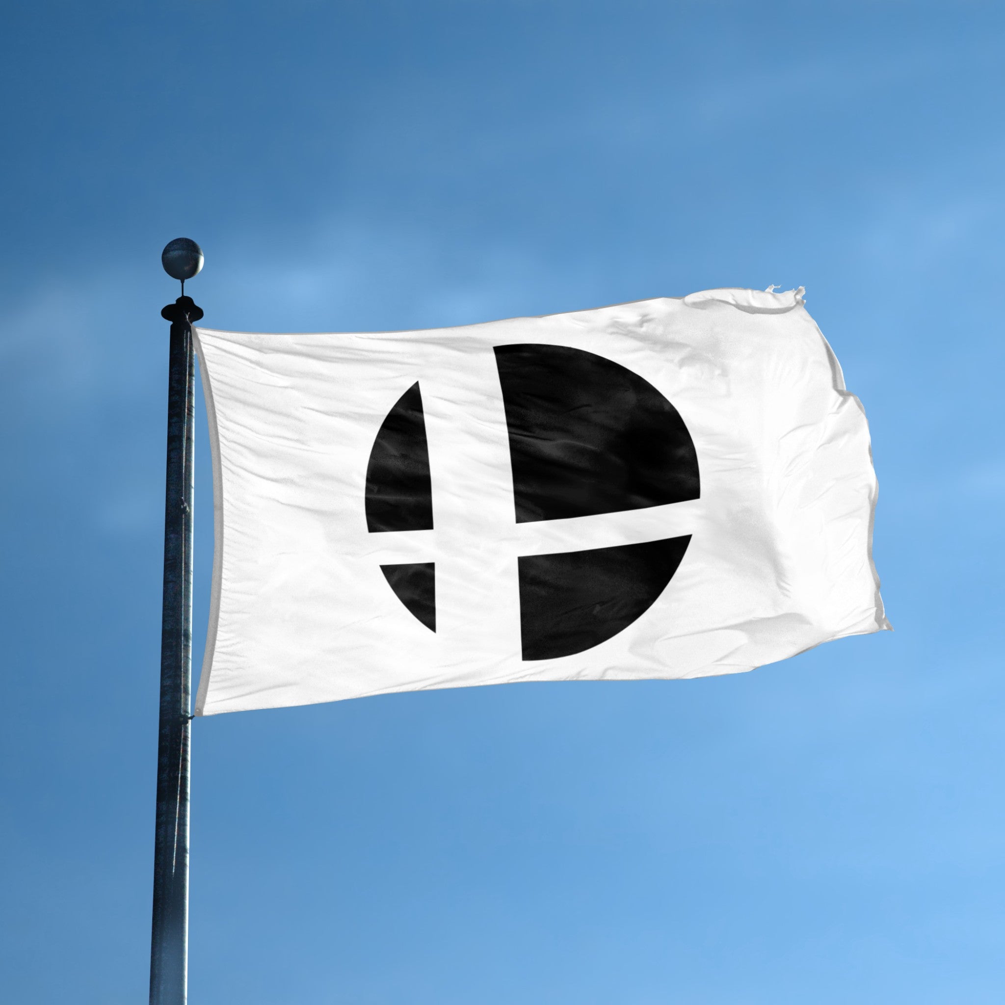 Super Smash Bros. Symbol Flag (White) on a flagpole - Flags by Bannerfi
