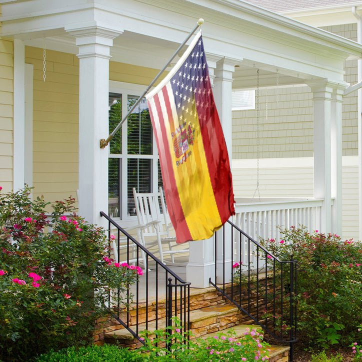Spanish American Hybrid Flag on a front porch - Flags by Bannerfi