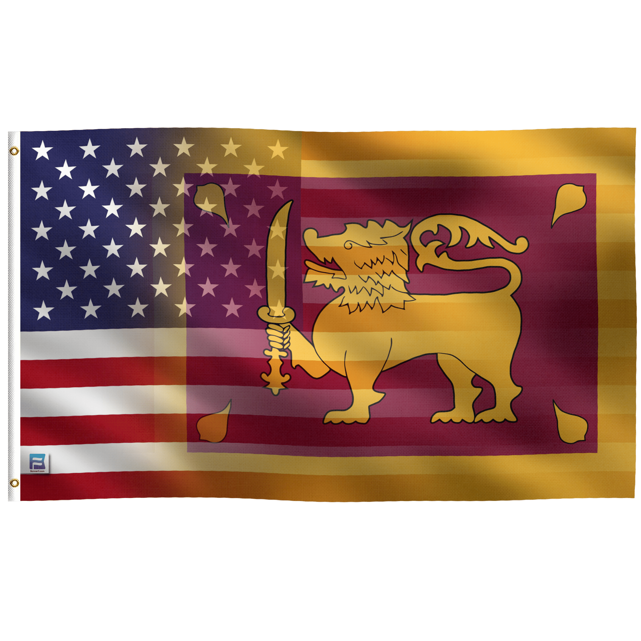 Sri Lankan American Hybrid Flag