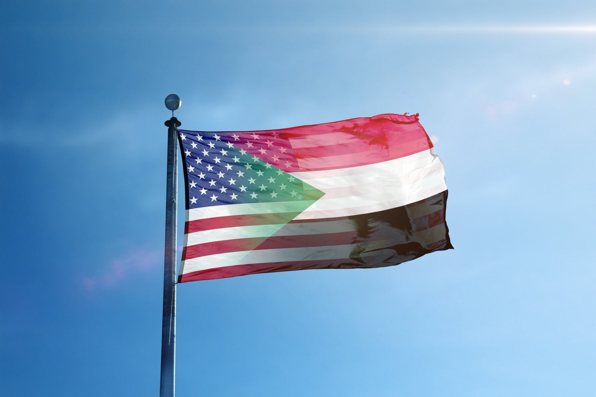 Sudanese American Hybrid Flag