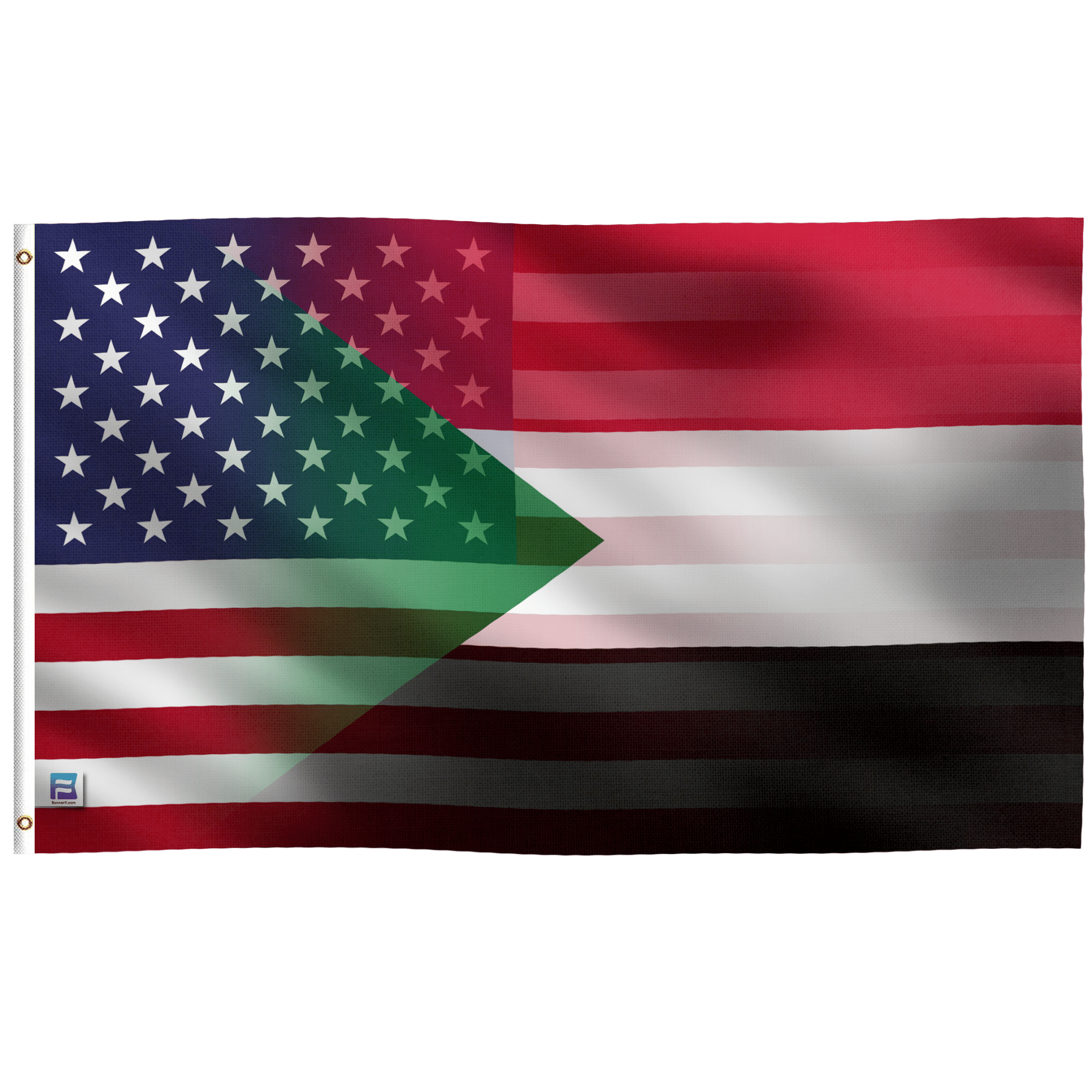 Sudanese American Hybrid Flag