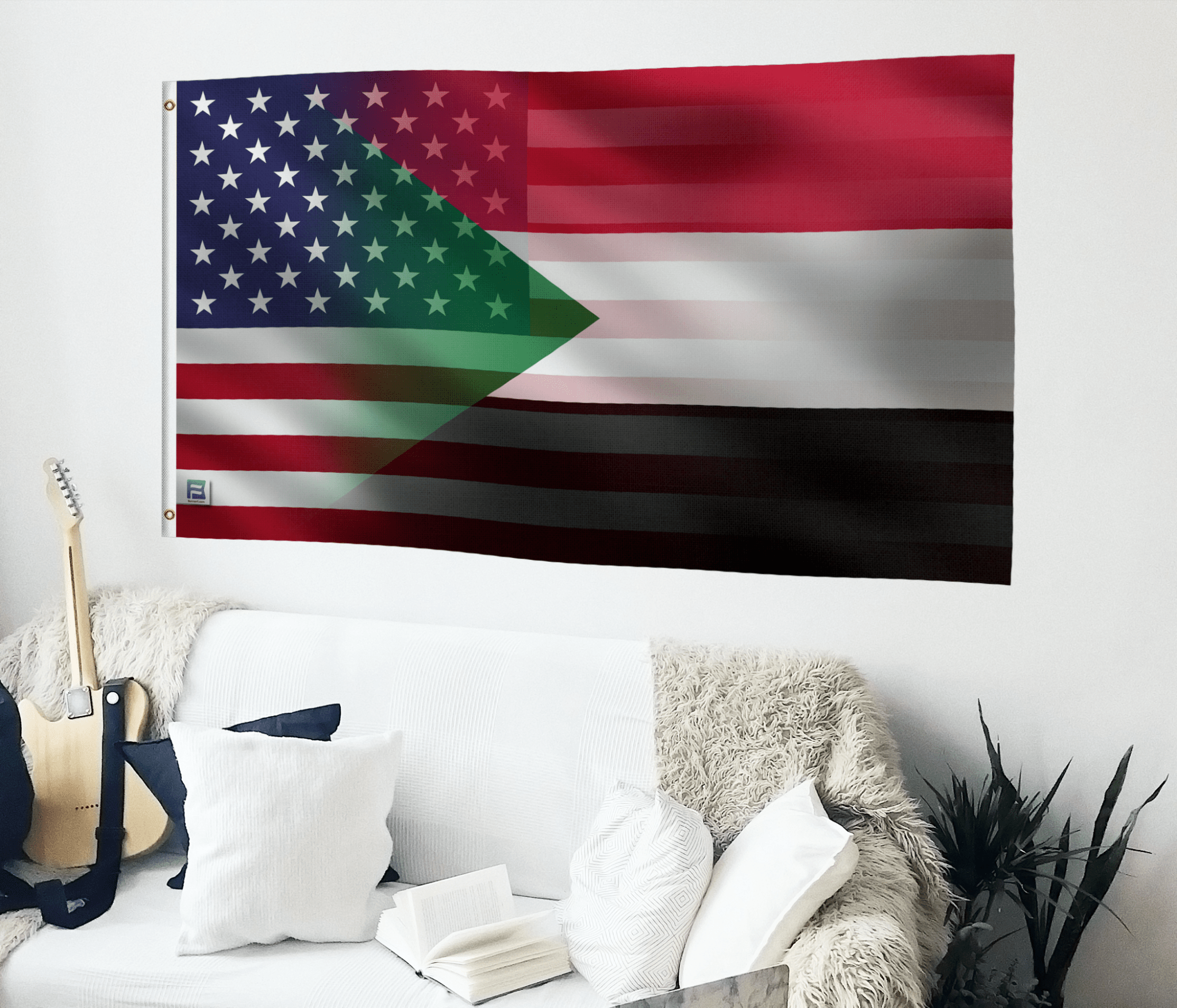 Sudanese American Hybrid Flag